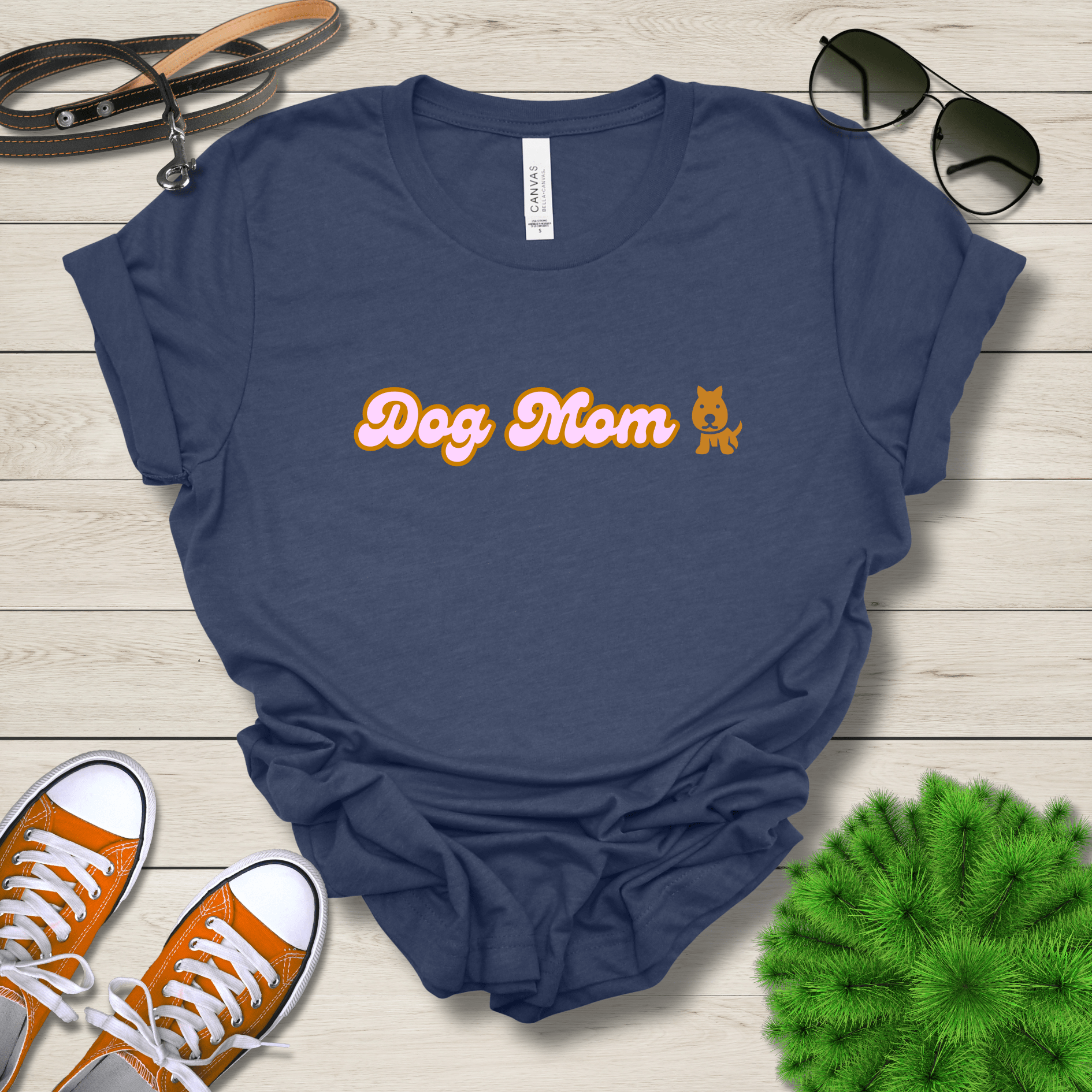 T-Shirt Heather Navy / S Dog Mom Bubblegum Premium Unisex T-Shirt --reallyintothat