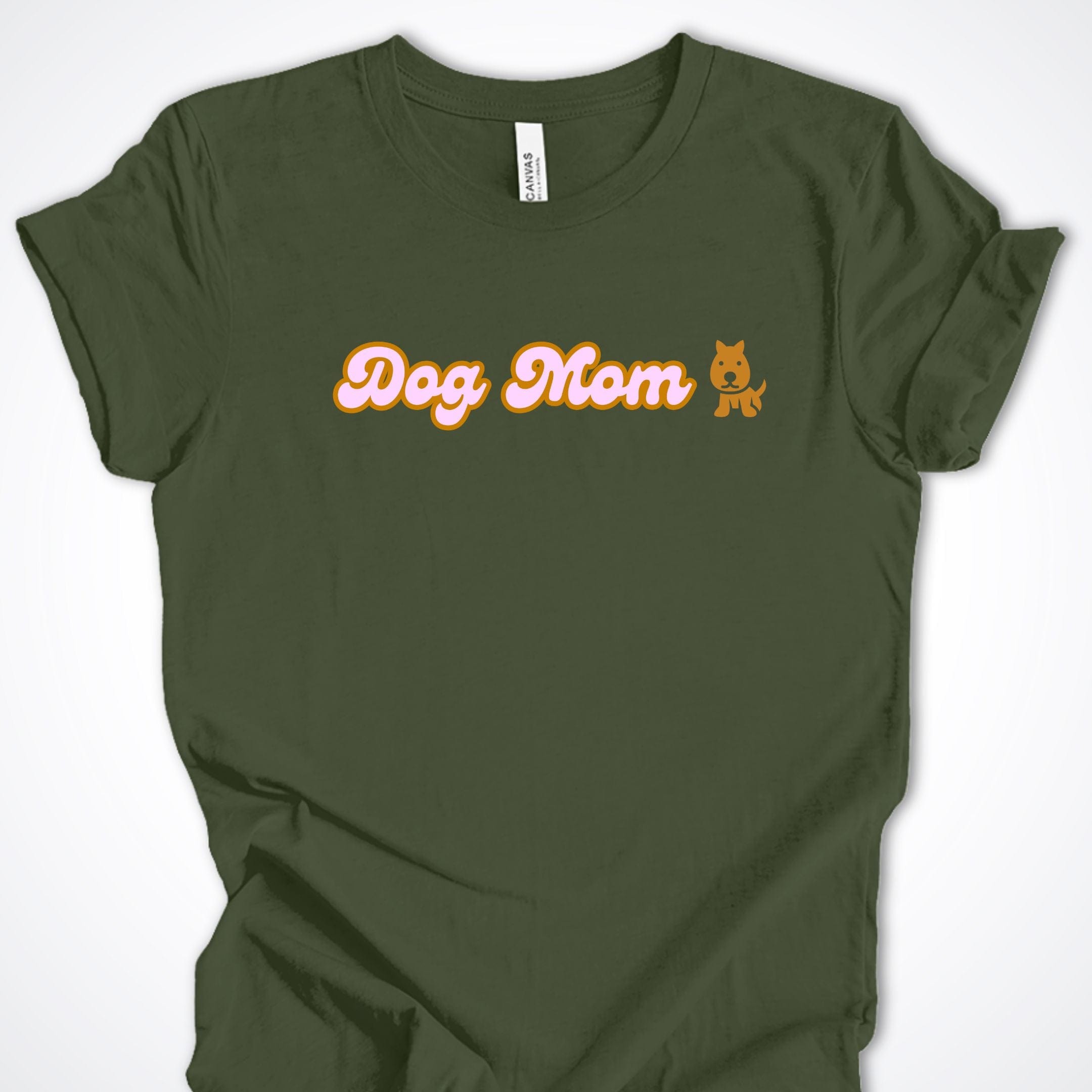 T-Shirt Military Green / S Dog Mom Bubblegum Premium Unisex T-Shirt ReallyintoDogs