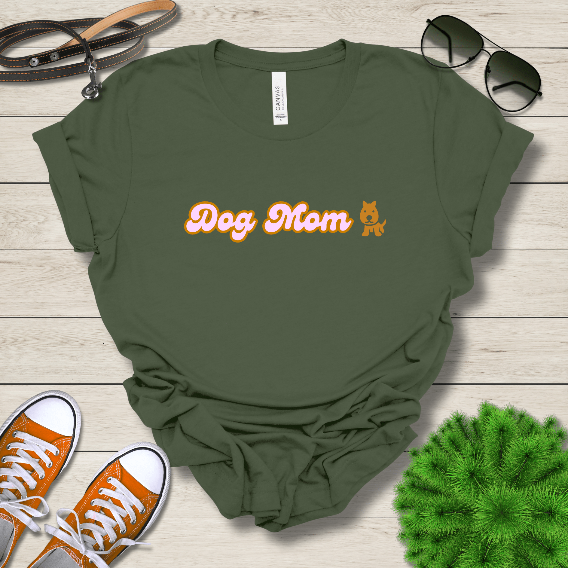 T-Shirt Military Green / S Dog Mom Bubblegum Premium Unisex T-Shirt --reallyintothat