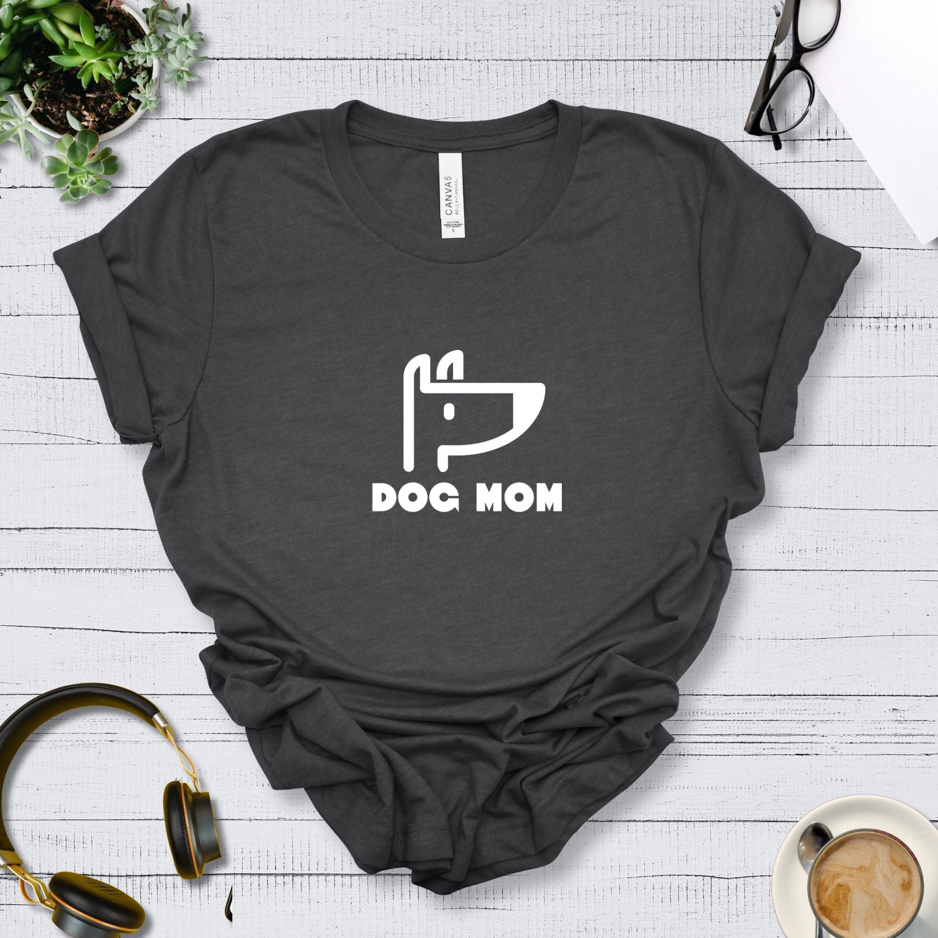 T-Shirt Dark Grey Heather / S Dog Mom Icon Premium Unisex T-Shirt --reallyintothat