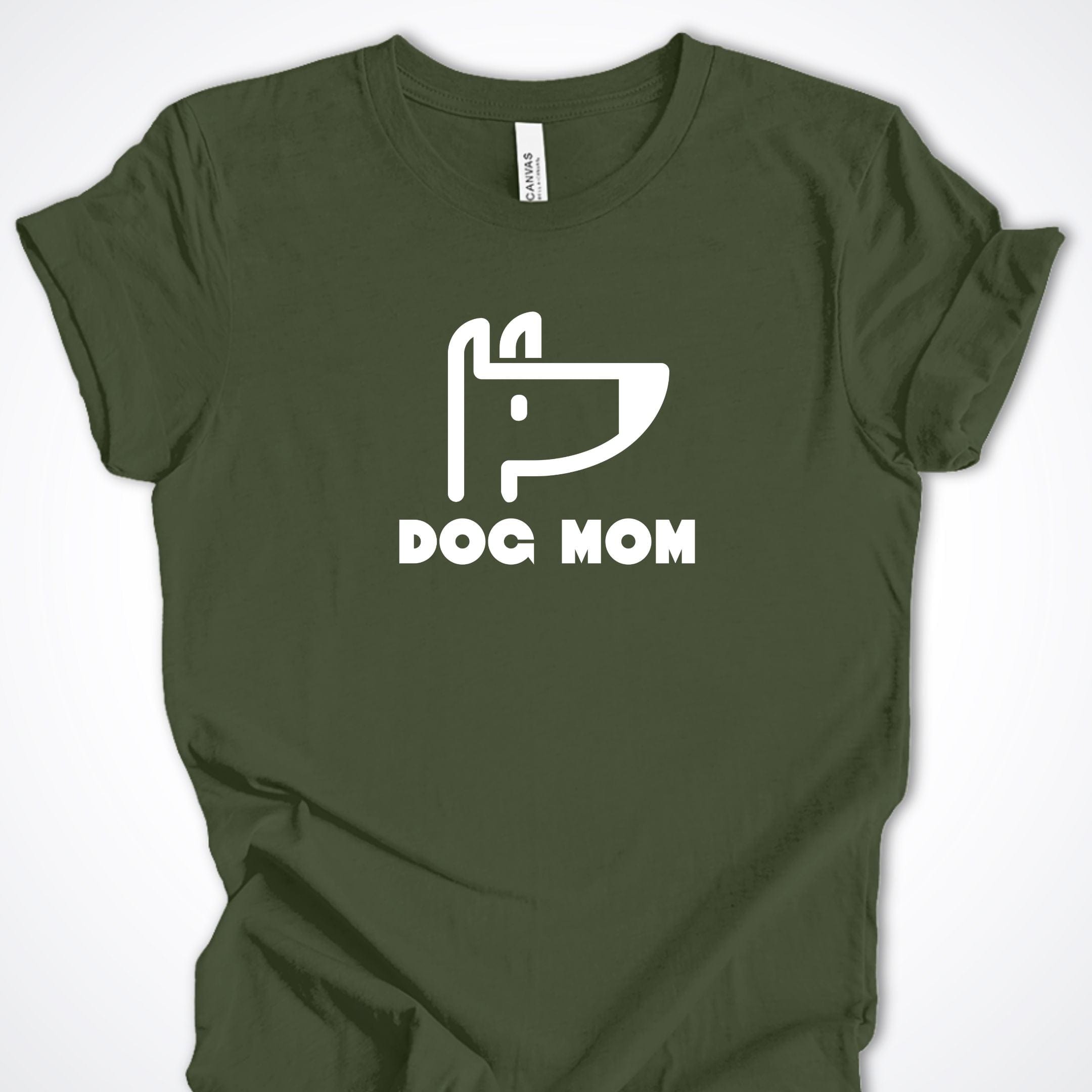 T-Shirt Military Green / S Dog Mom Icon Premium Unisex T-Shirt ReallyintoDogs