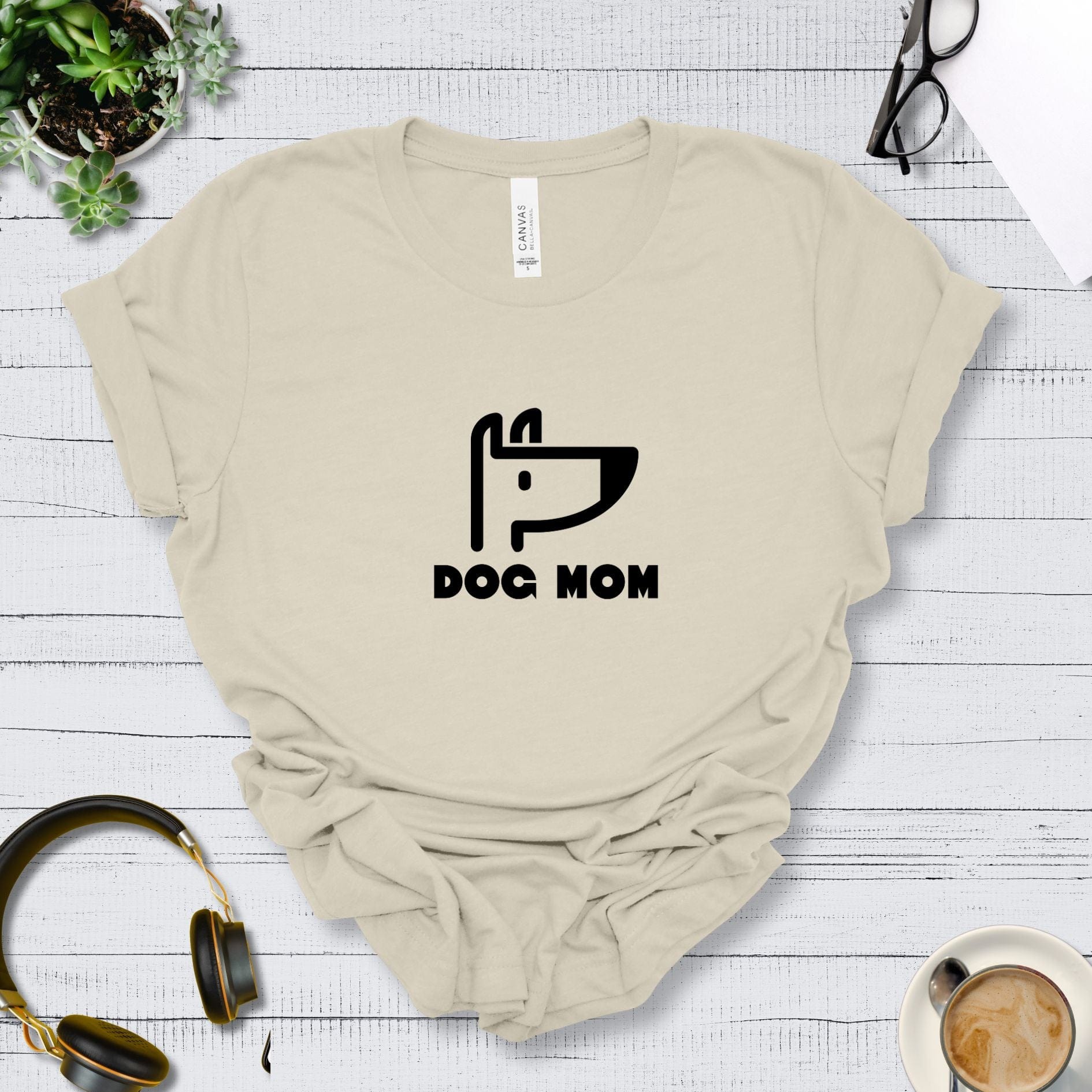 T-Shirt Natural / S Dog Mom Icon Premium Unisex T-Shirt --reallyintothat