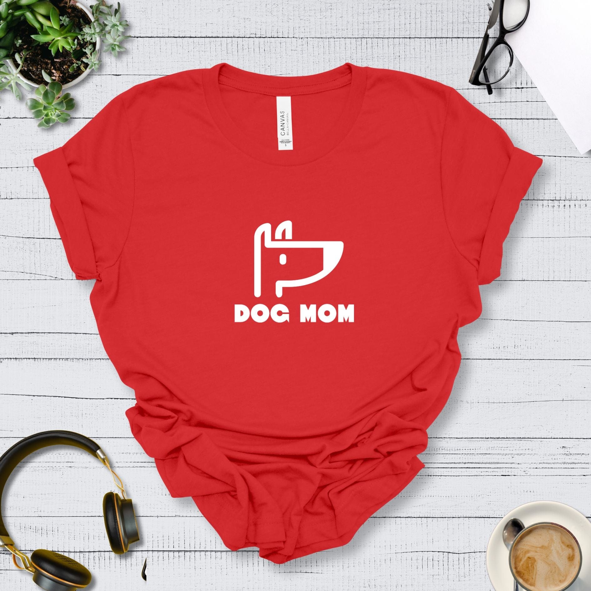 T-Shirt Red / S Dog Mom Icon Premium Unisex T-Shirt --reallyintothat