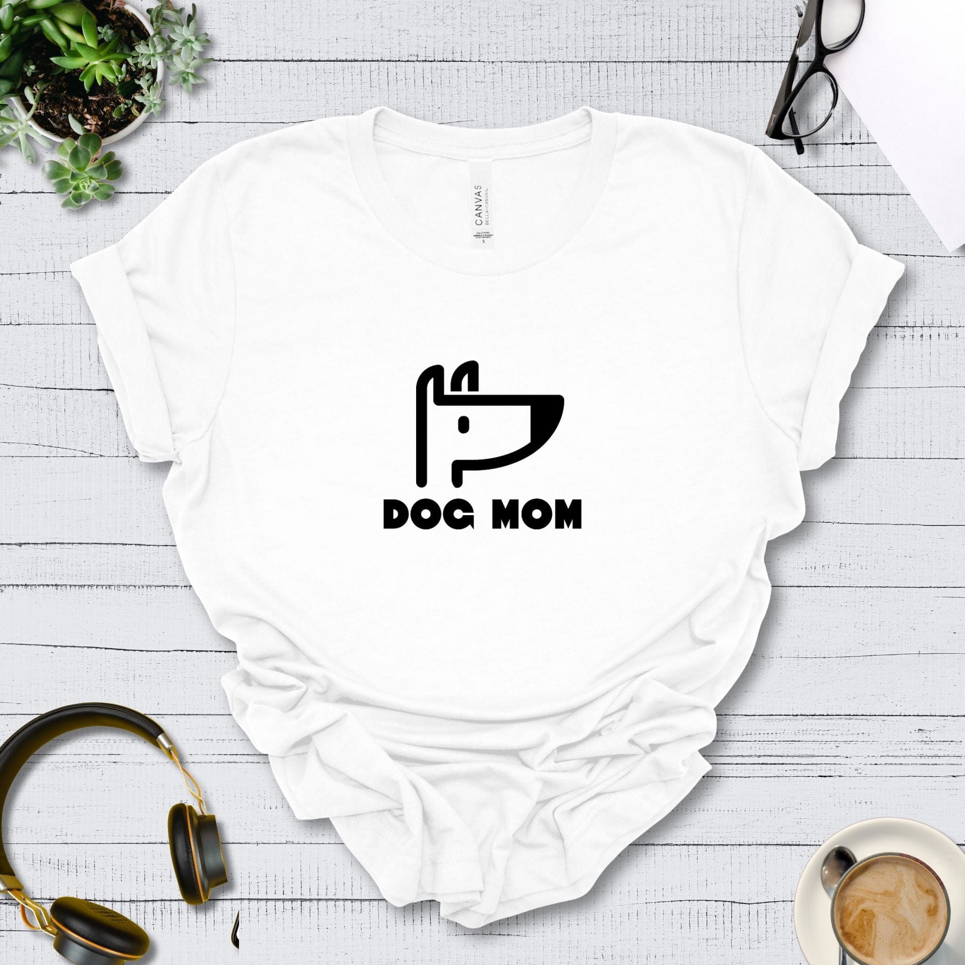 T-Shirt White / S Dog Mom Icon Premium Unisex T-Shirt --reallyintothat