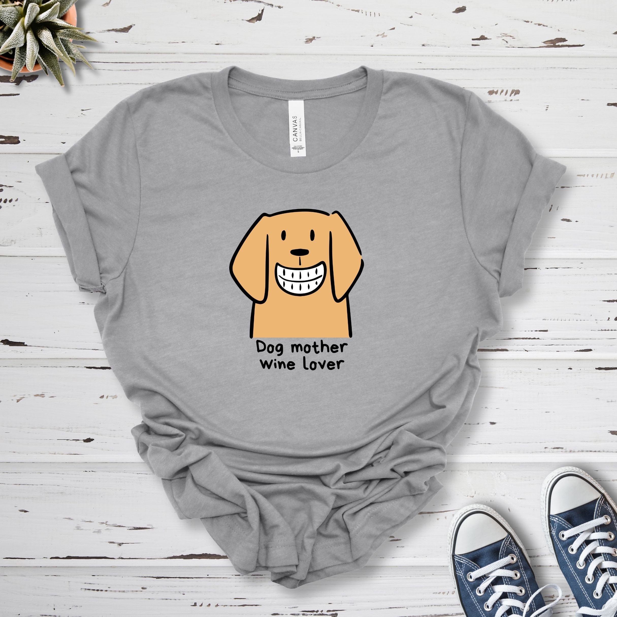 T-Shirt Athletic Heather / S Dog Mother Wine Lover Premium Unisex T-Shirt --reallyintothat