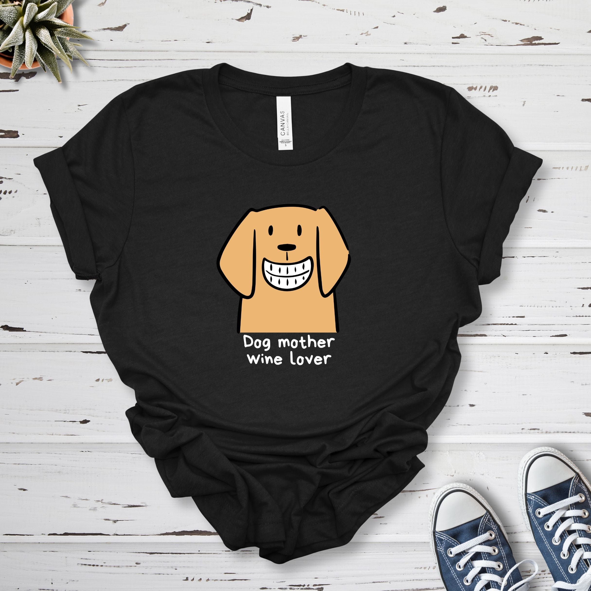 T-Shirt Black Heather / S Dog Mother Wine Lover Premium Unisex T-Shirt --reallyintothat