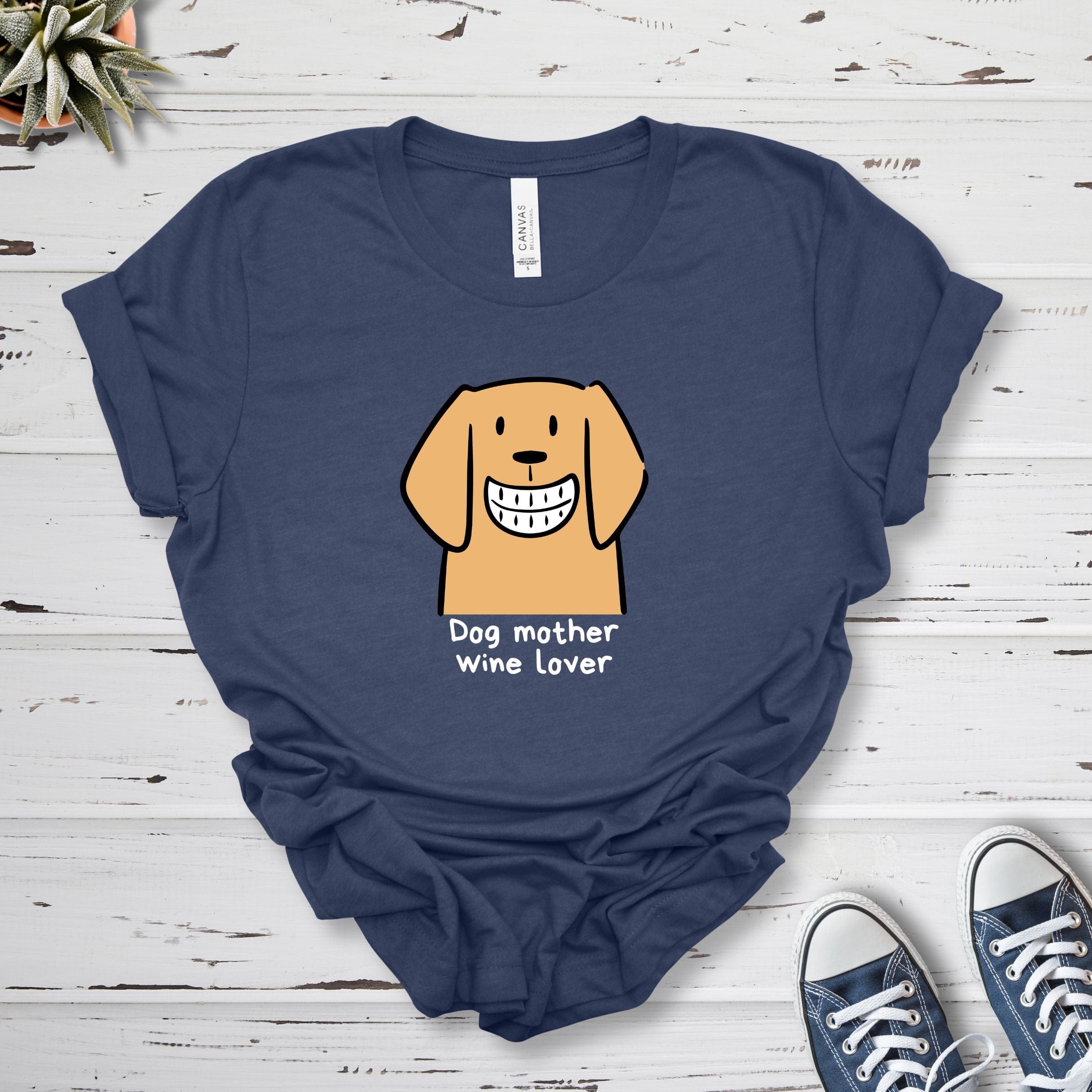 T-Shirt Heather Navy / S Dog Mother Wine Lover Premium Unisex T-Shirt --reallyintothat