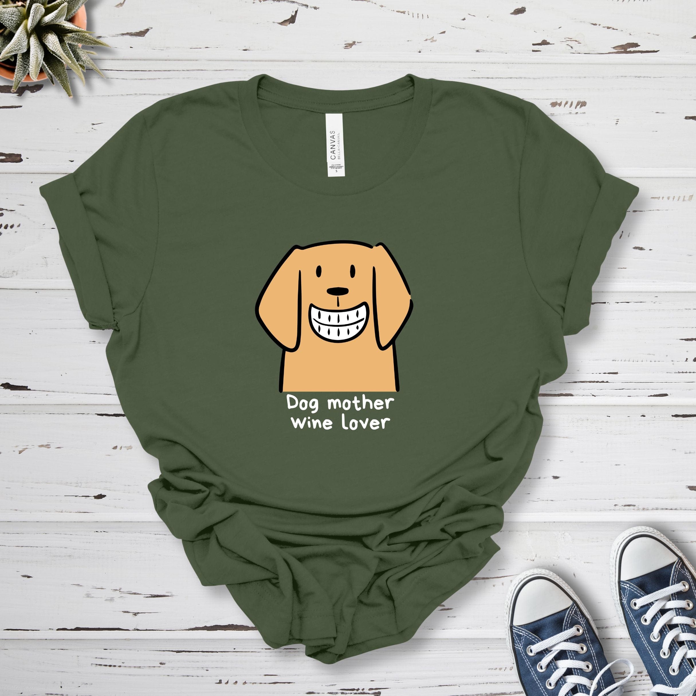 T-Shirt Military Green / S Dog Mother Wine Lover Premium Unisex T-Shirt --reallyintothat