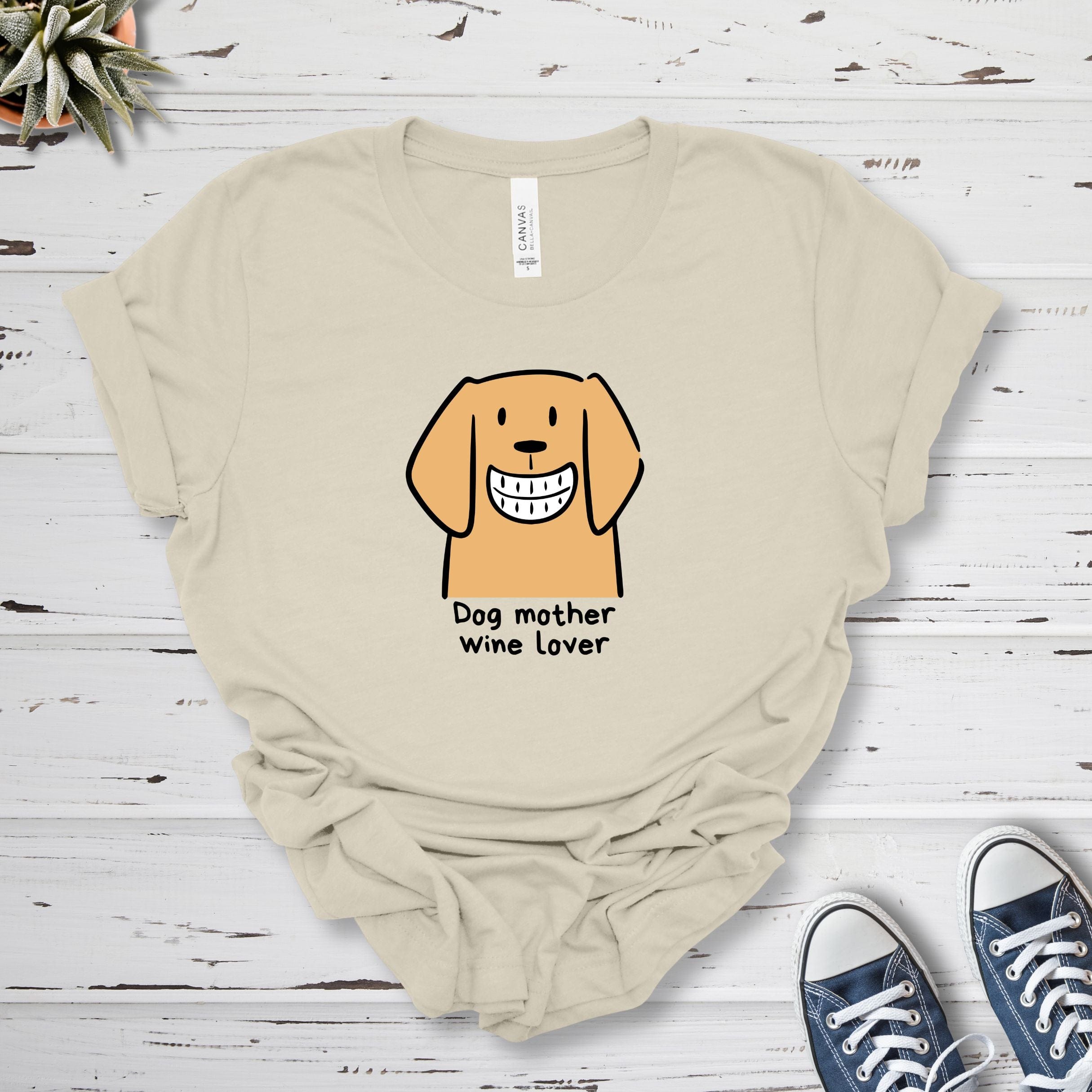 T-Shirt Natural / S Dog Mother Wine Lover Premium Unisex T-Shirt --reallyintothat