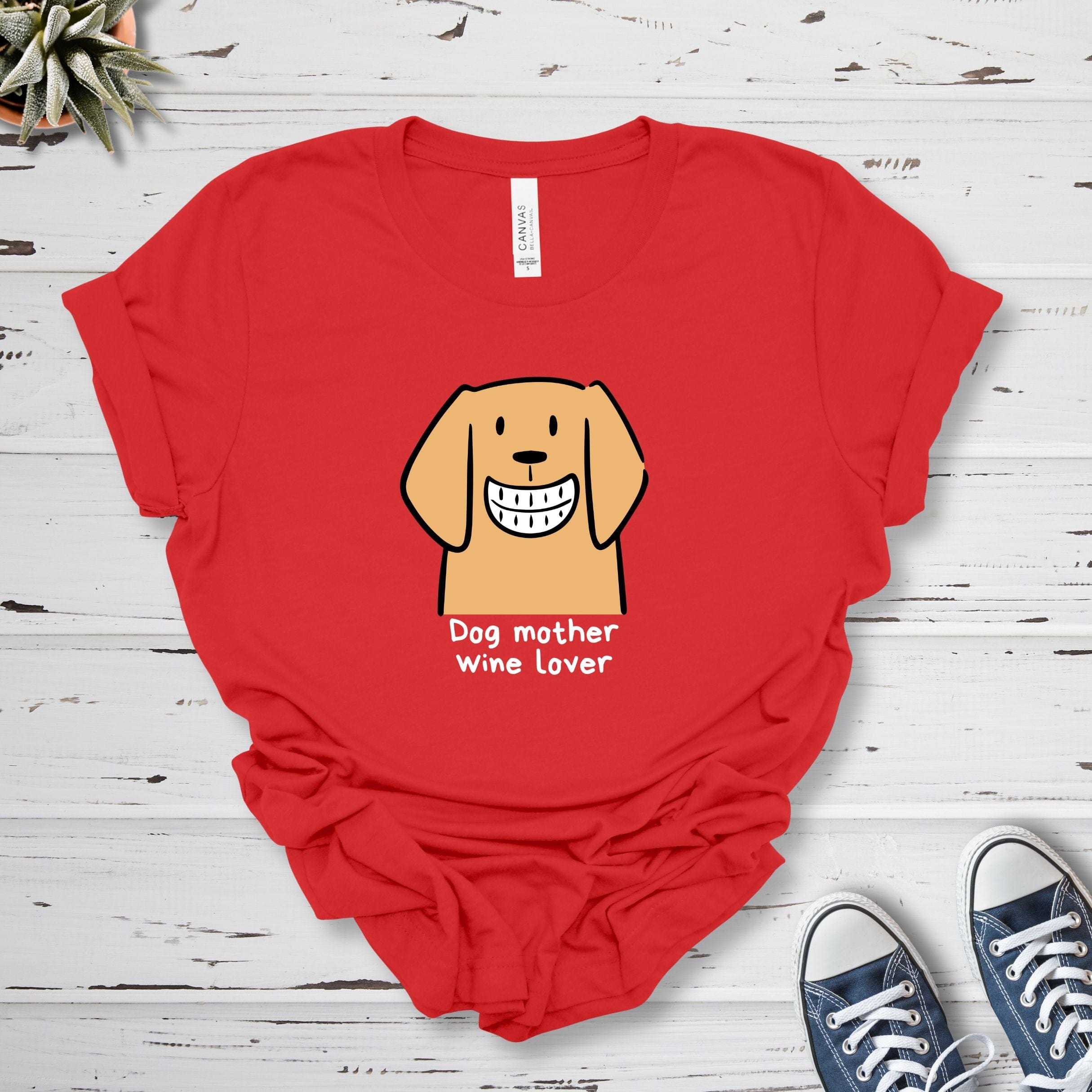 T-Shirt Red / S Dog Mother Wine Lover Premium Unisex T-Shirt --reallyintothat