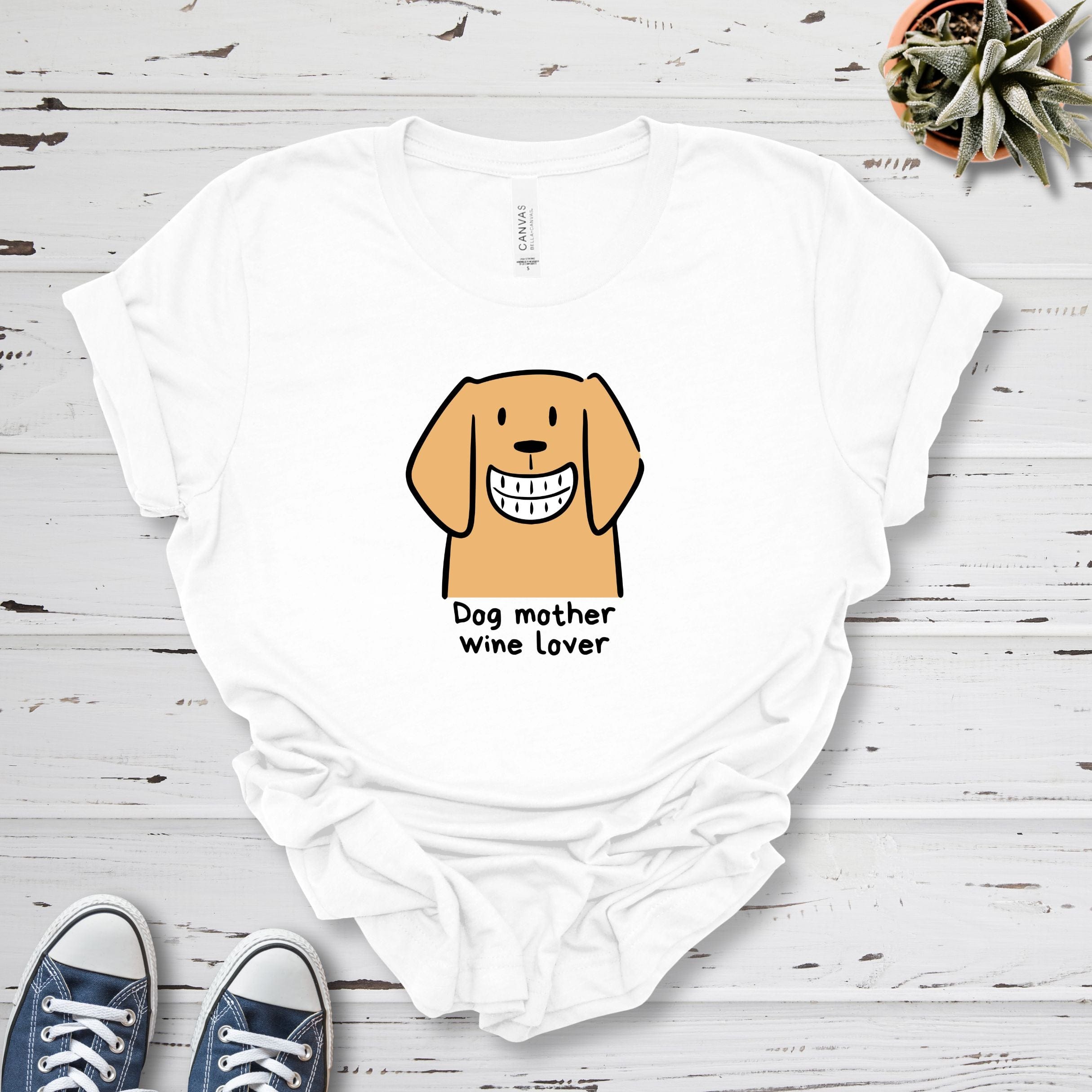 T-Shirt White / S Dog Mother Wine Lover Premium Unisex T-Shirt --reallyintothat