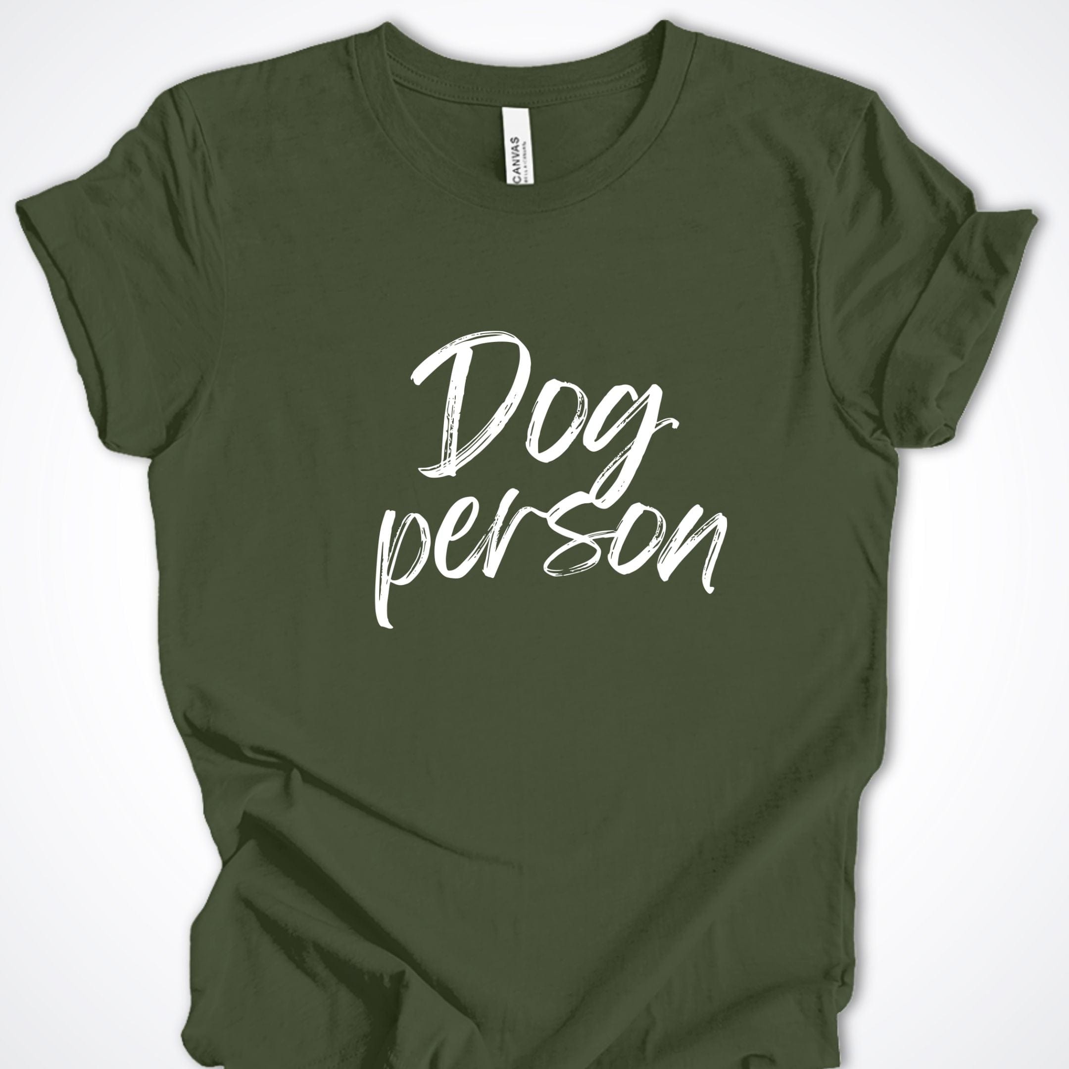 T-Shirt Military Green / S Dog Person Script Premium Unisex T-Shirt ReallyintoDogs