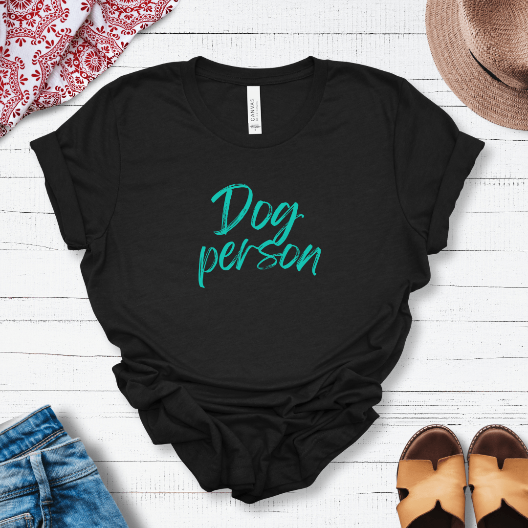 T-Shirt Black Heather / S Dog Person Script Premium Unisex Tee - Fun Casual Wear for Dog Lovers --reallyintothat