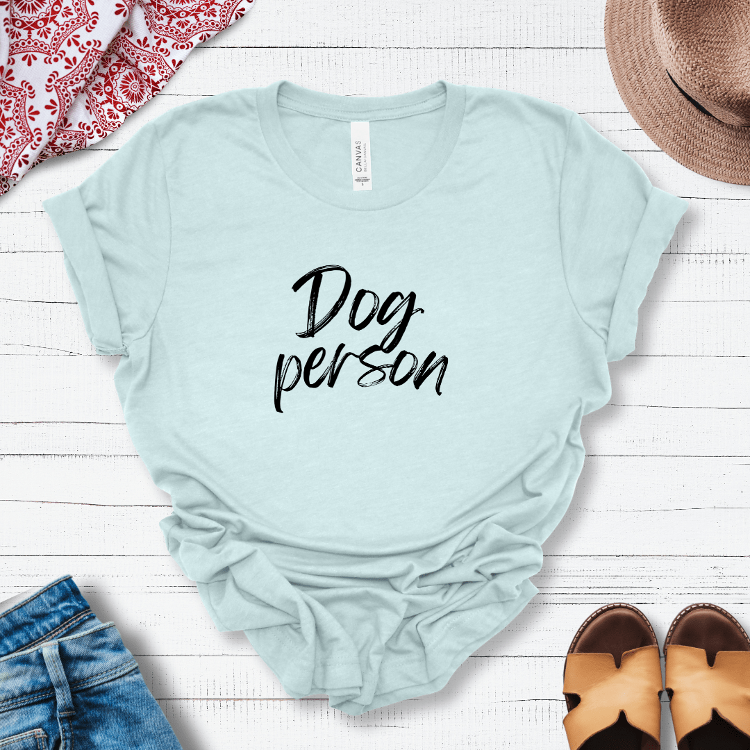 T-Shirt Heather Ice Blue / S Dog Person Script Premium Unisex Tee - Fun Casual Wear for Dog Lovers --reallyintothat