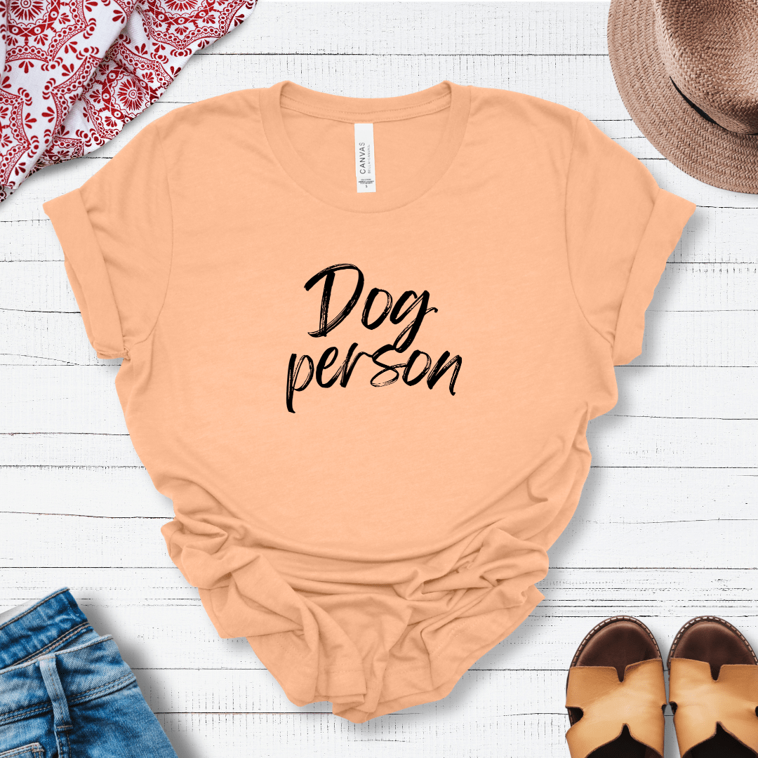 T-Shirt Heather Peach / S Dog Person Script Premium Unisex Tee - Fun Casual Wear for Dog Lovers --reallyintothat