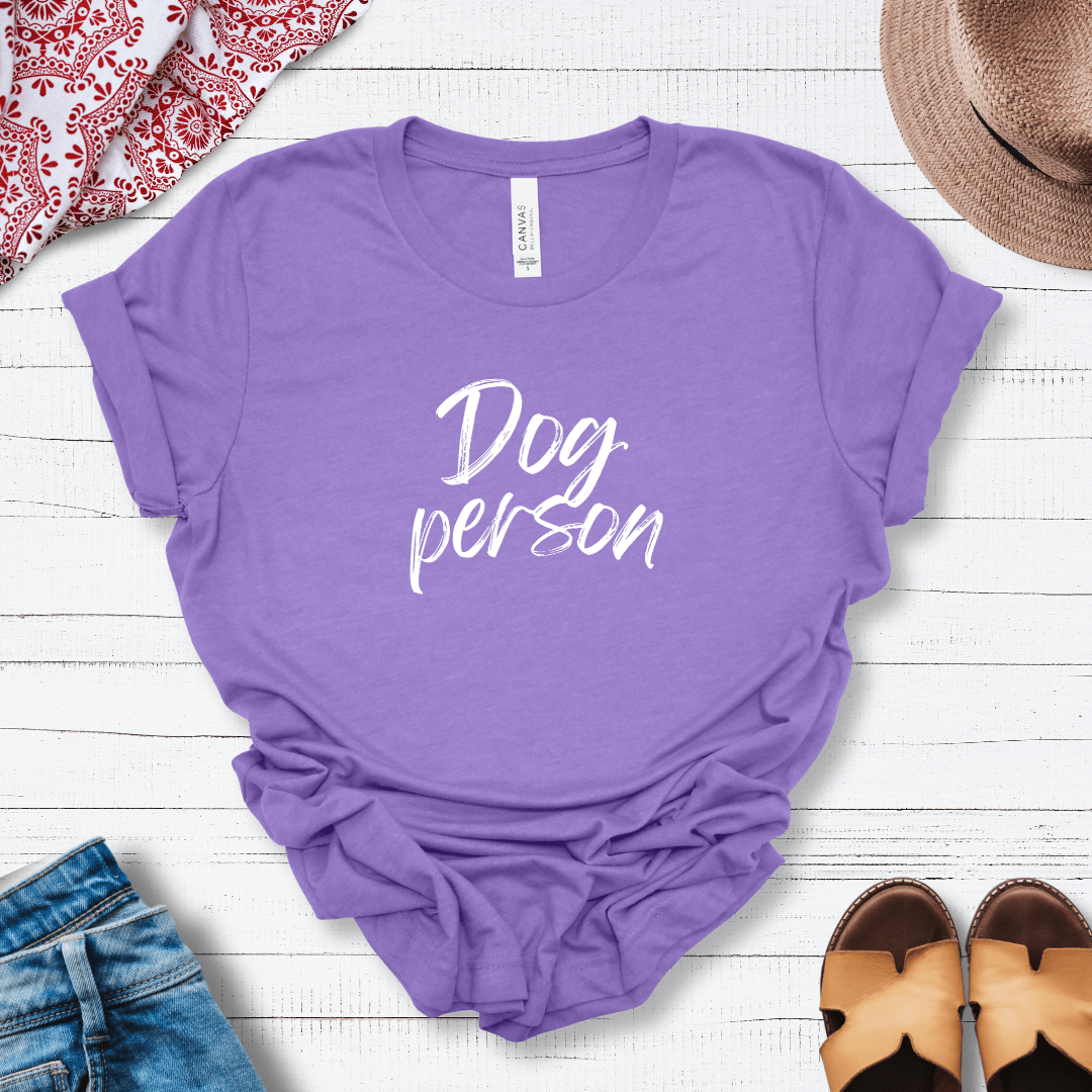 T-Shirt Heather Team Purple / S Dog Person Script Premium Unisex Tee - Fun Casual Wear for Dog Lovers --reallyintothat