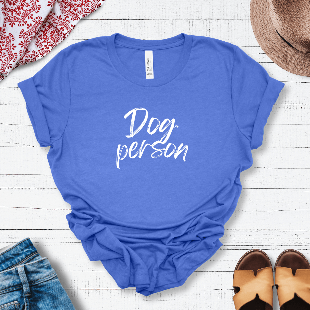 T-Shirt Heather True Royal / S Dog Person Script Premium Unisex Tee - Fun Casual Wear for Dog Lovers --reallyintothat