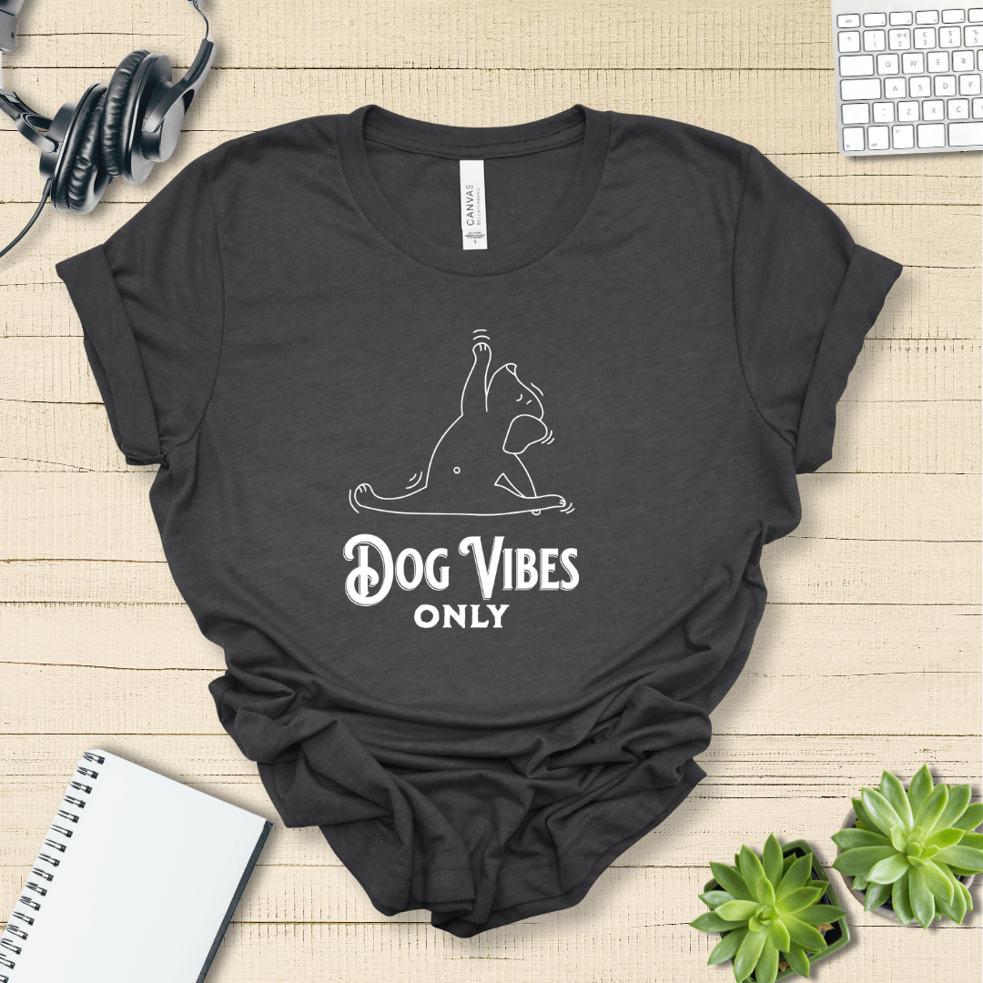 T-Shirt Dark Grey Heather / S Dog Vibes Only Premium Unisex Tee - Fun Casual Wear for Dog Lovers --reallyintothat