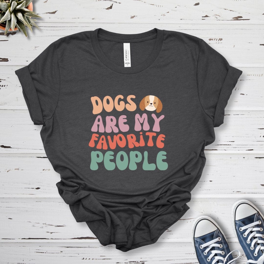 T-Shirt Dark Grey Heather / S Dogs Are My Favorite People Premium Unisex T-Shirt --reallyintothat