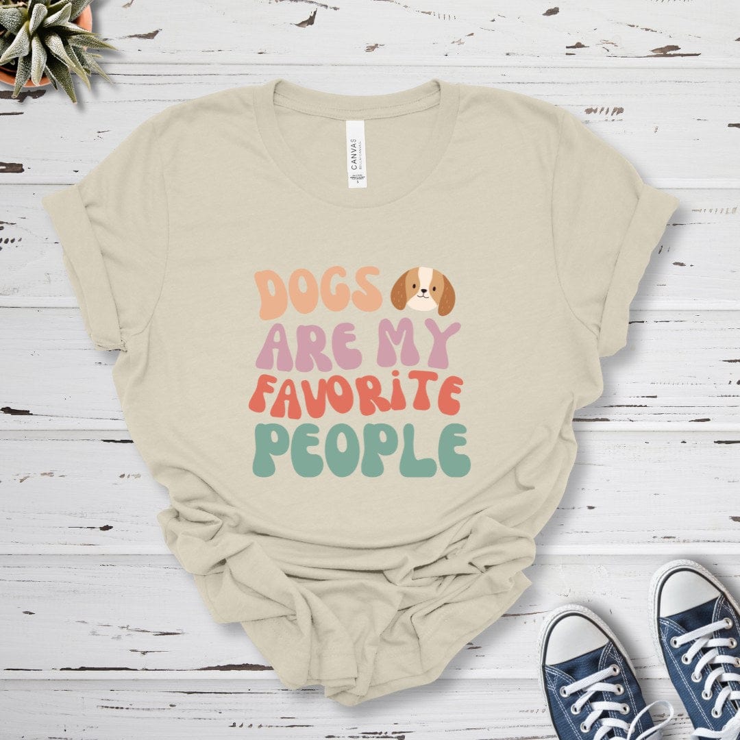 T-Shirt Natural / S Dogs Are My Favorite People Premium Unisex T-Shirt --reallyintothat