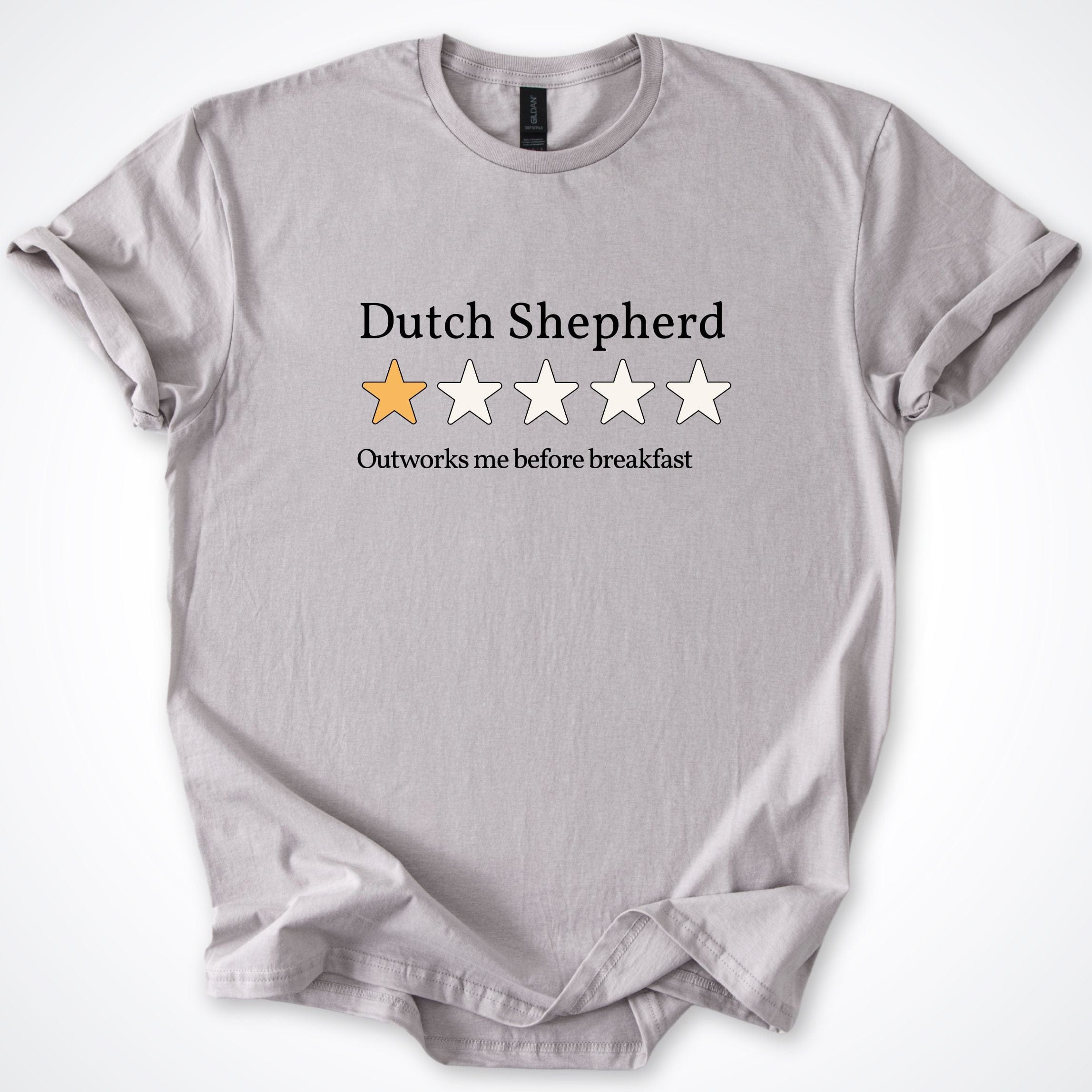 T-Shirt Ice Grey / S Dutch Shepherd One Star Review 2.0 T-Shirt ReallyintoDogs