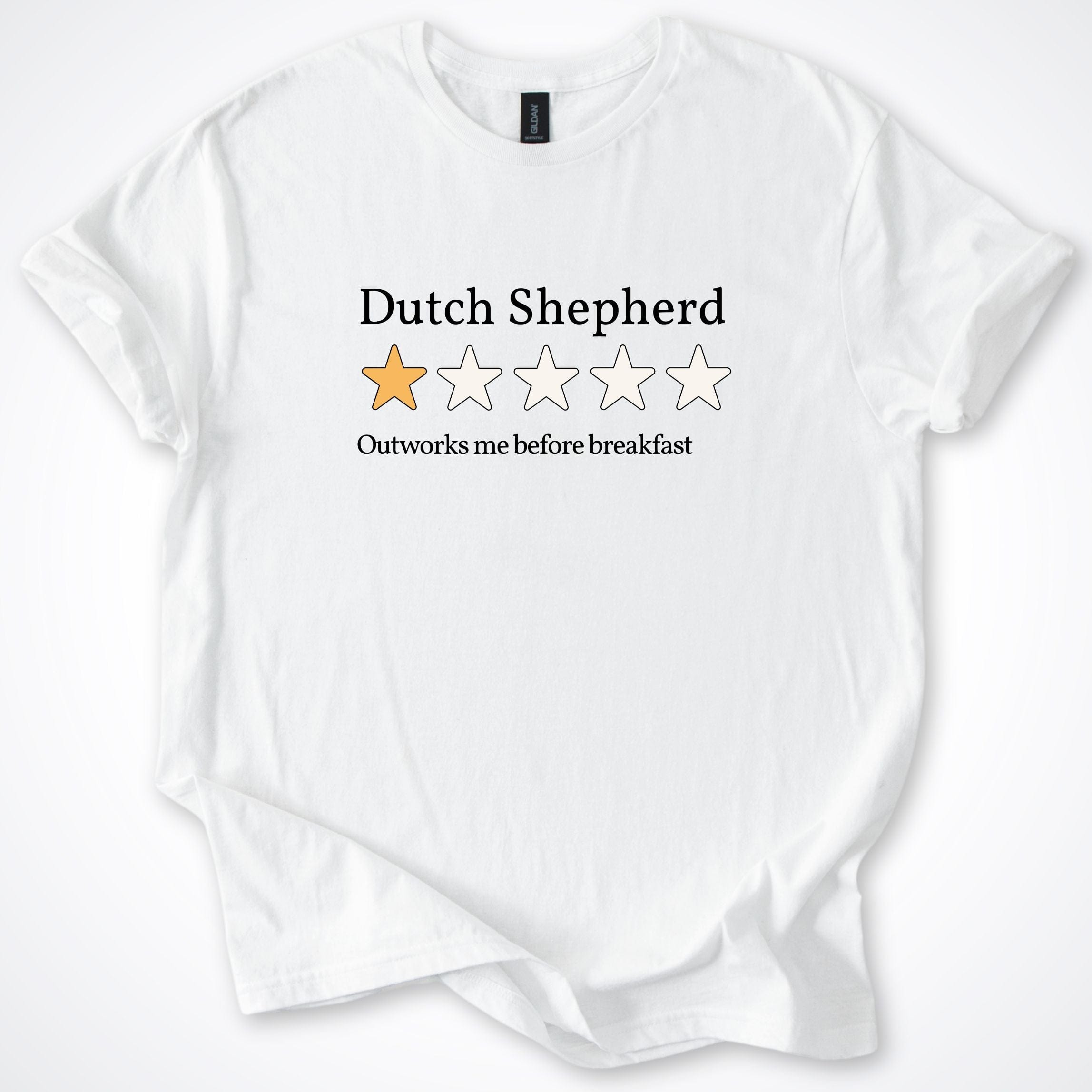 T-Shirt White / S Dutch Shepherd One Star Review 2.0 T-Shirt ReallyintoDogs