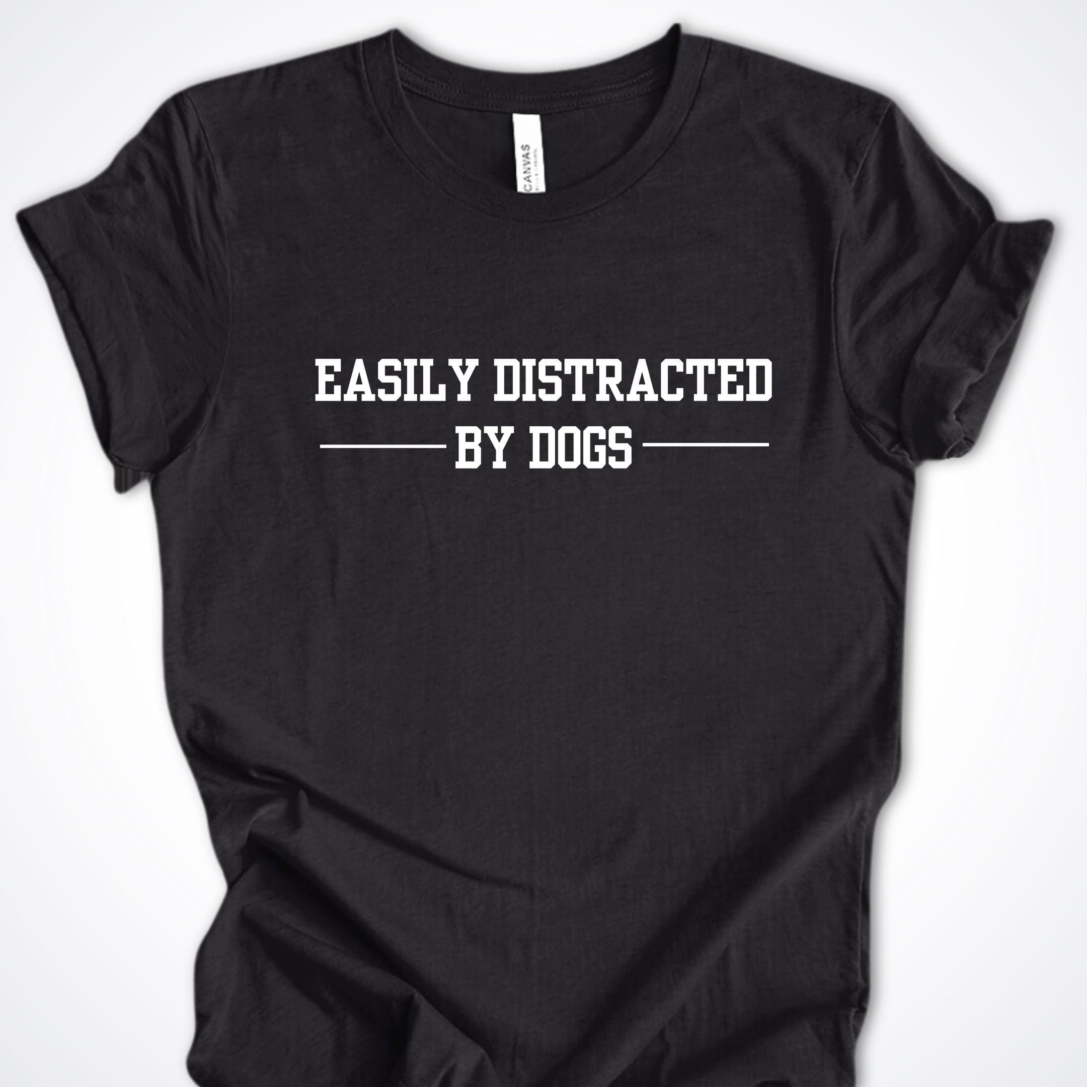 T-Shirt Black Heather / S Easily Distracted by Dogs Premium Unisex T-Shirt ReallyintoDogs