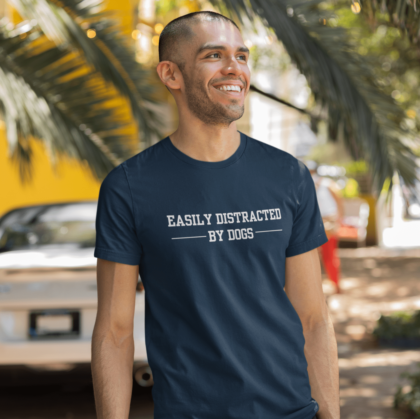 T-Shirt Easily Distracted by Dogs Premium Unisex T-Shirt ReallyintoDogs