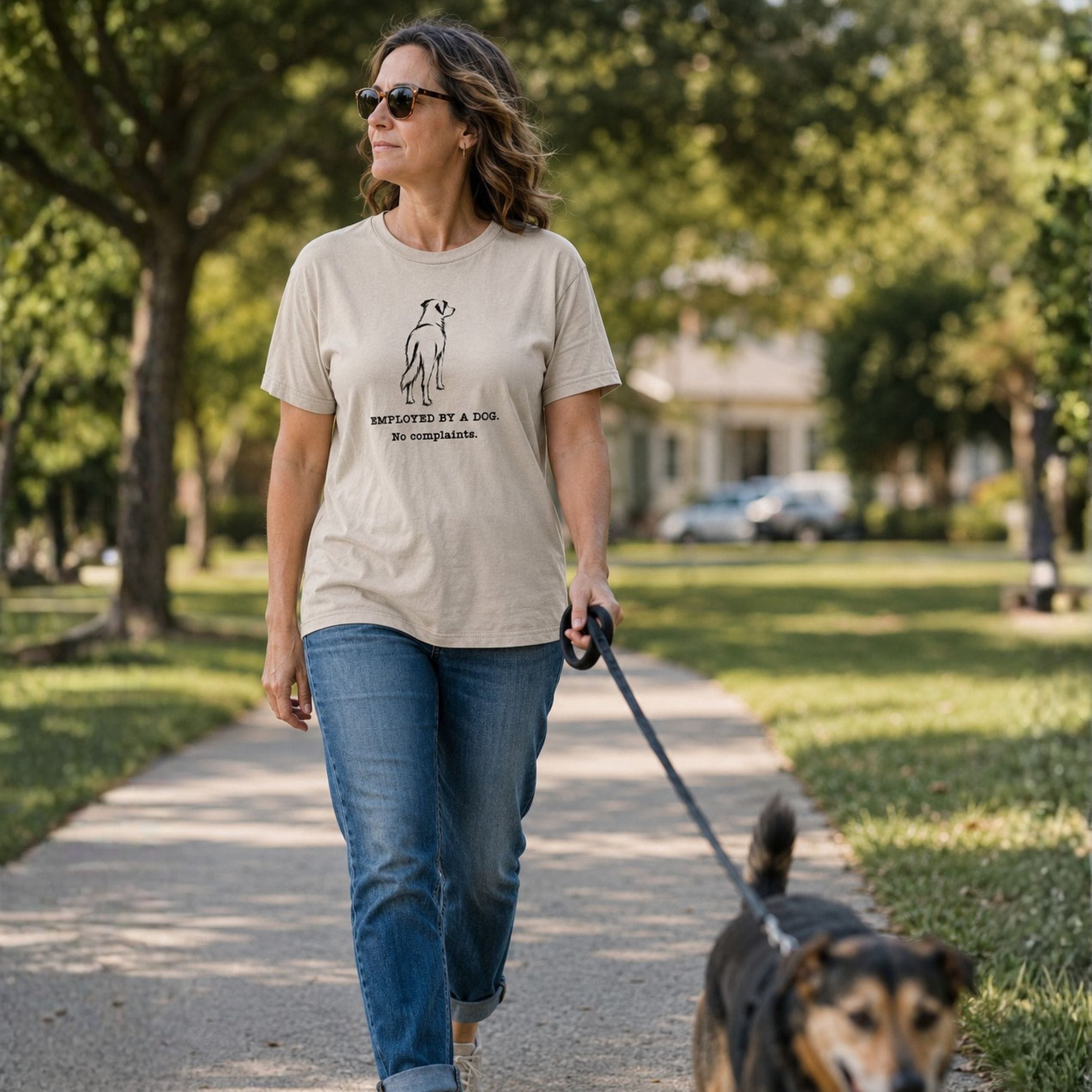 T-Shirt Employed By A Dog. Medium Dog T-Shirt ReallyintoDogs