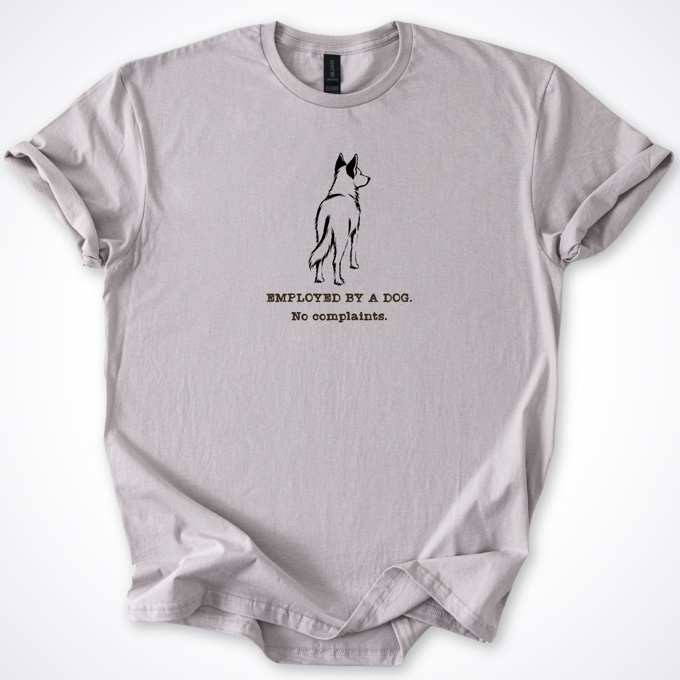 T-Shirt Ice Grey / S Employed By A Dog Medium Raised Ears T-Shirt ReallyintoDogs