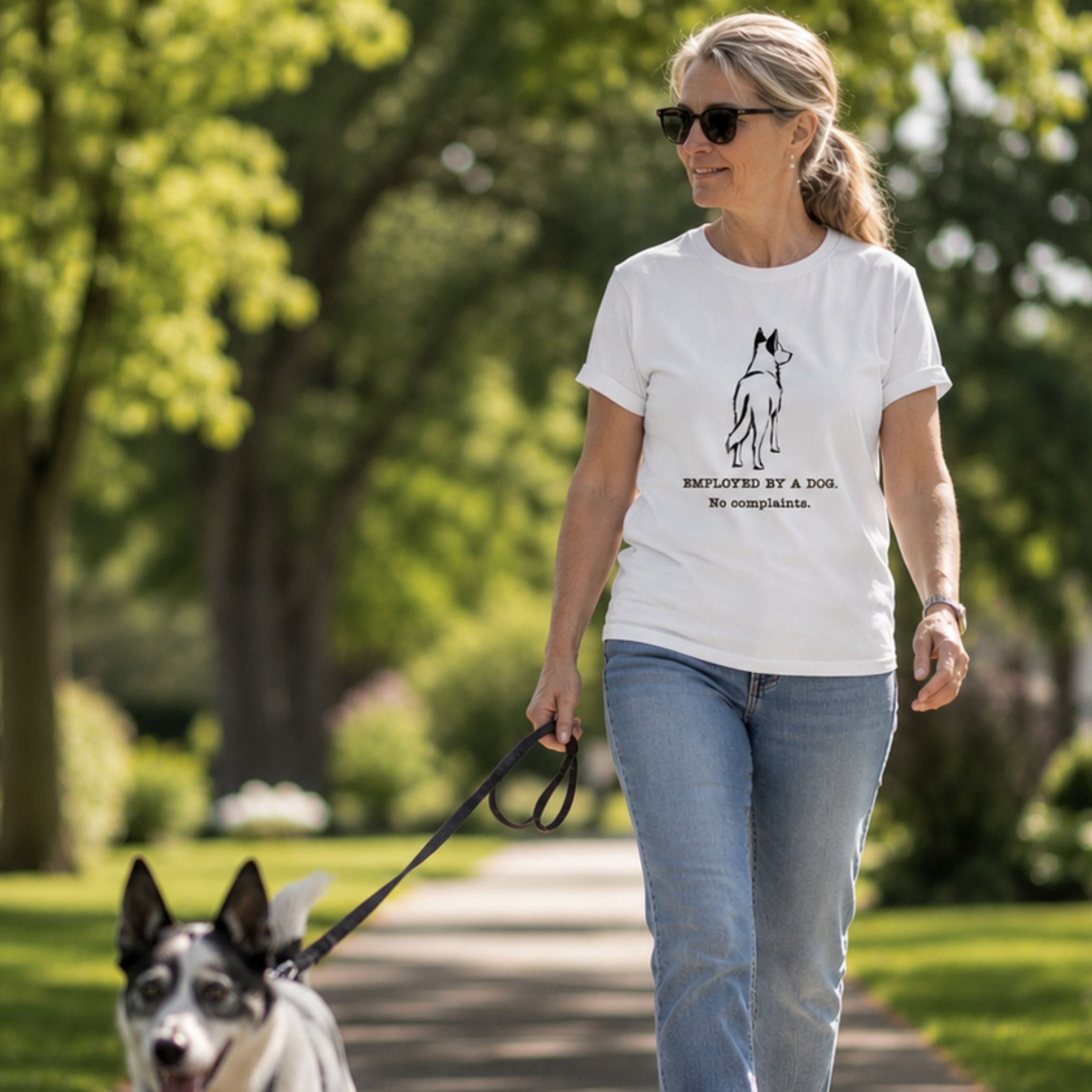 T-Shirt Employed By A Dog Medium Raised Ears T-Shirt ReallyintoDogs