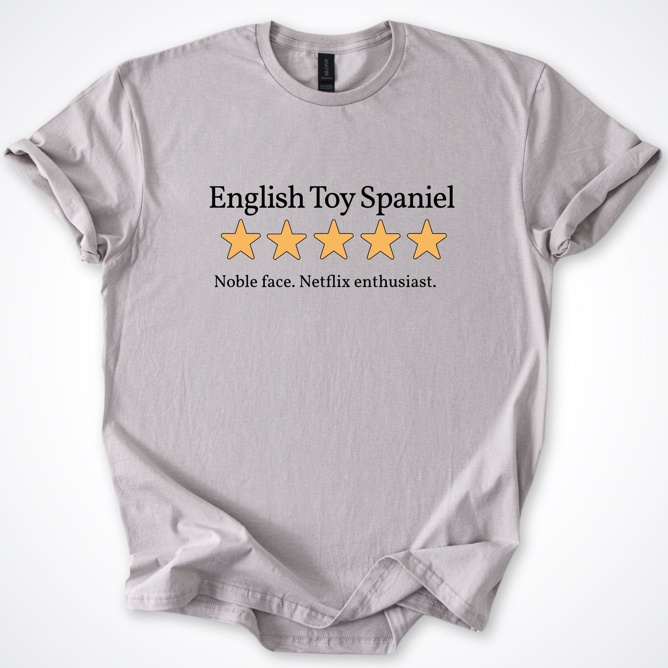 T-Shirt Ice Grey / S English Toy Spaniel Five Star Review T-Shirt ReallyintoDogs
