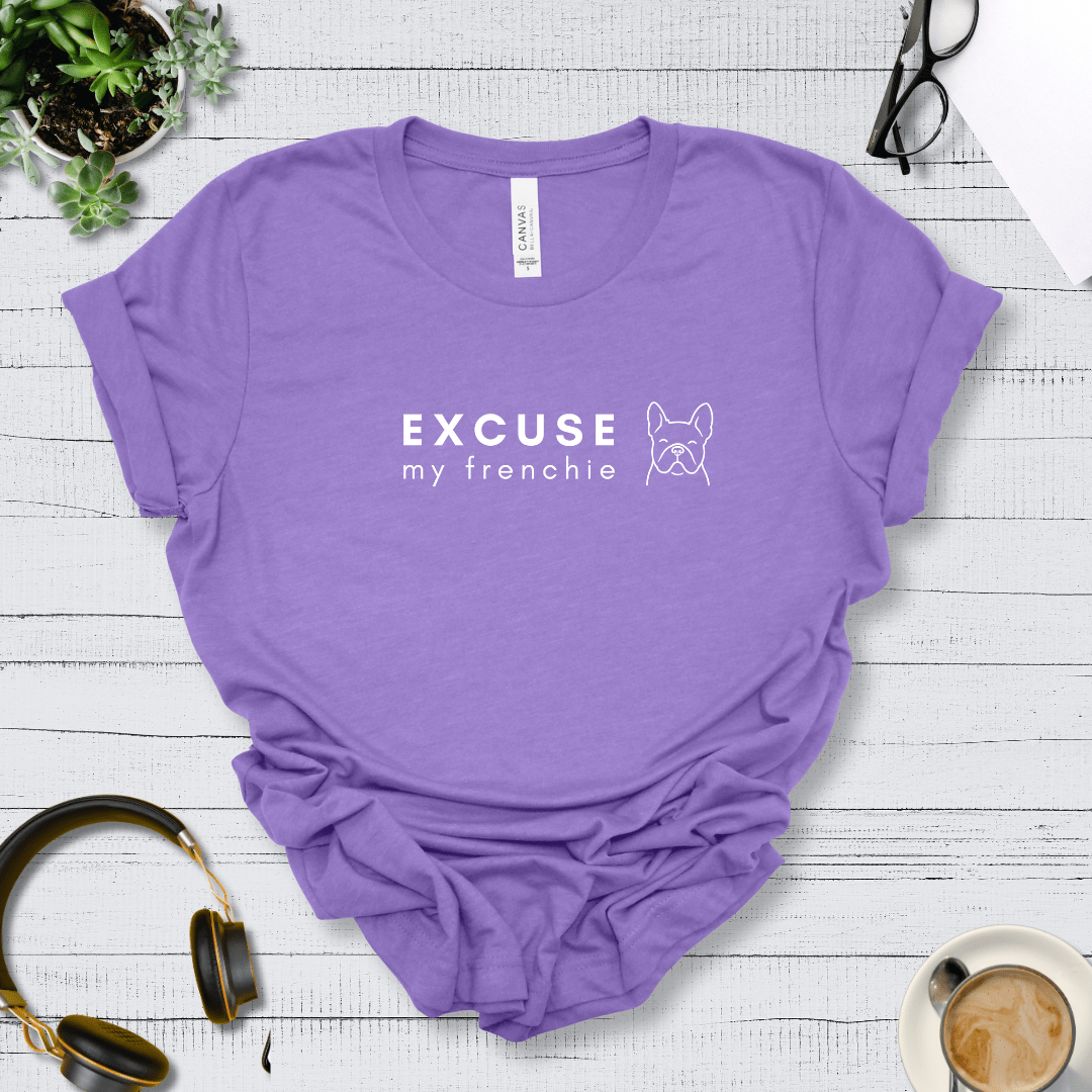 T-Shirt Heather Team Purple / S Excuse my Frenchie Premium Unisex Tee - Fun Casual Wear for Dog Lovers --reallyintothat