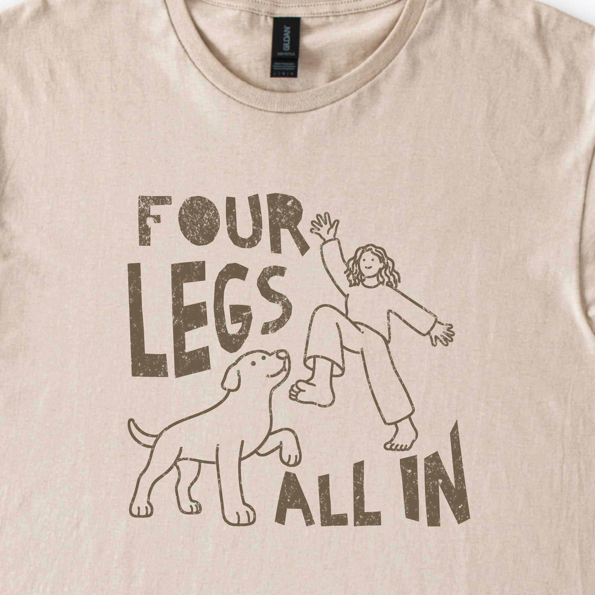 four-legs-all-in-classic-t-shirt - design close up