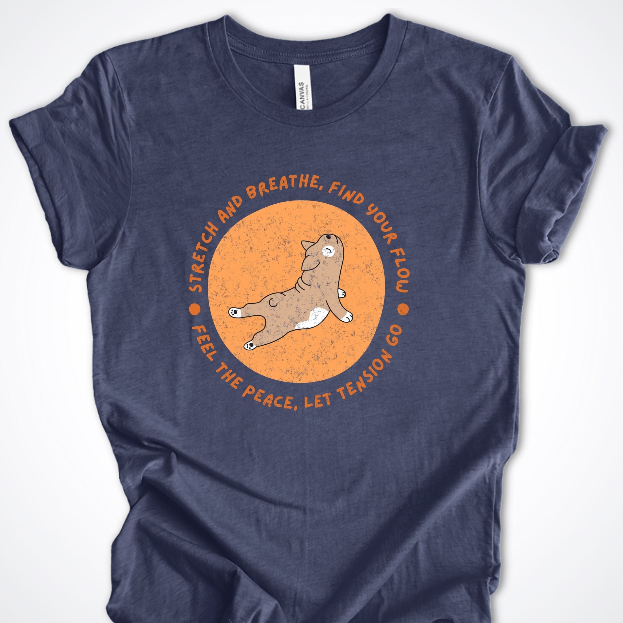 T-Shirt Heather Navy / S Find Your Flow Premium Unisex T-Shirt ReallyintoDogs