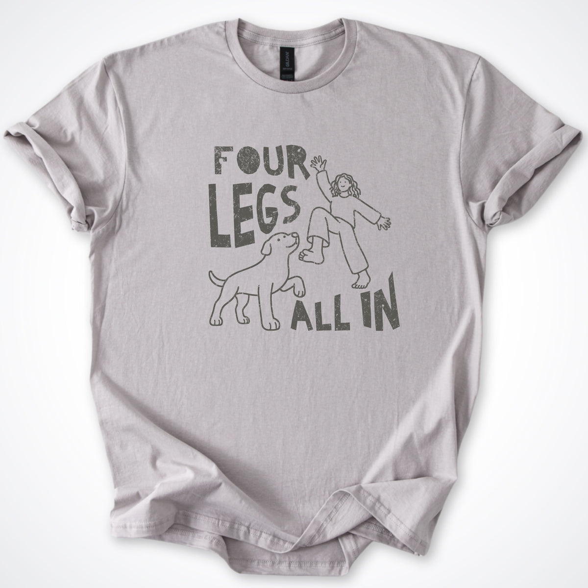 T-Shirt Ice Grey / S Four Legs All In Classic T-Shirt ReallyintoDogs