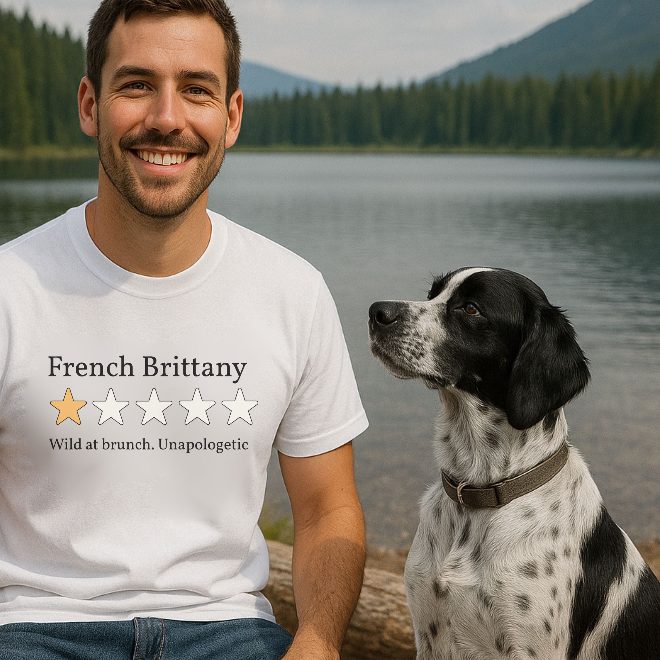T-Shirt French Brittany One Star Review T-Shirt ReallyintoDogs