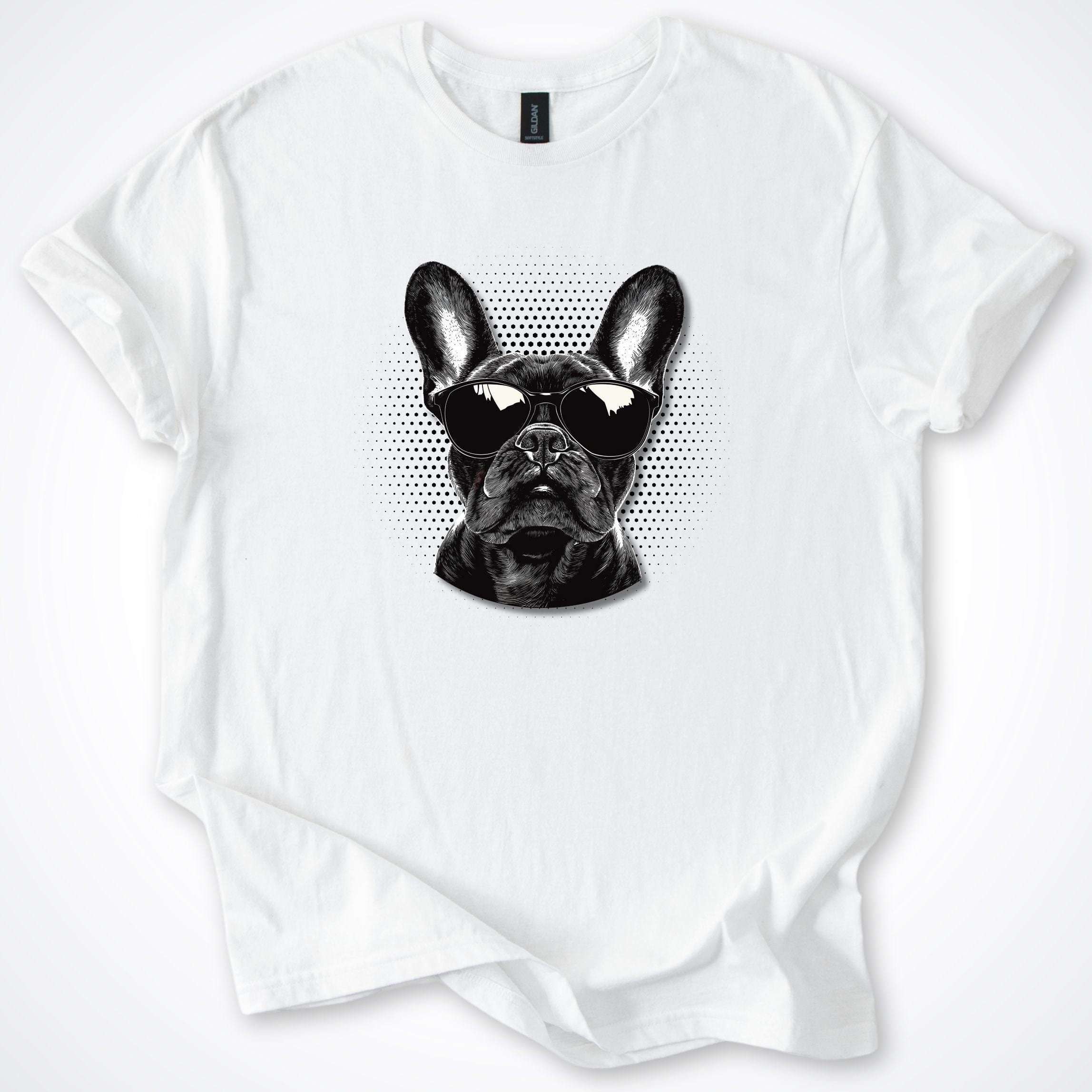 T-Shirt White / L French Bulldog Cool Dog with Sunglasses T-Shirt ReallyintoDogs
