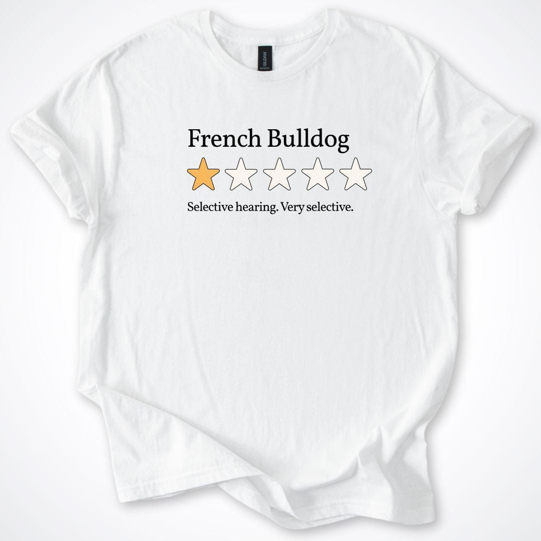 T-Shirt White / S French Bulldog One Star Review 2.0 T-Shirt ReallyintoDogs