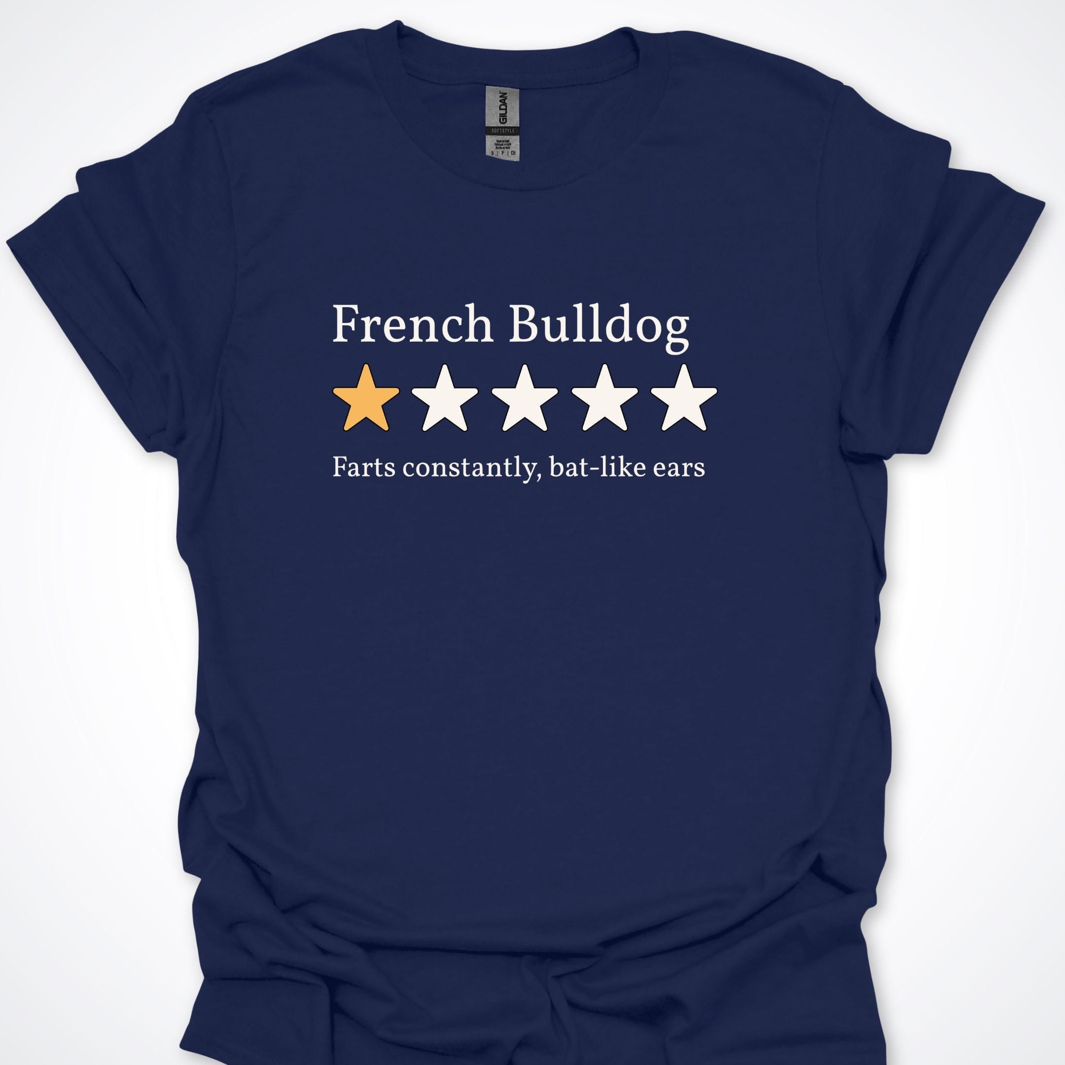 T-Shirt Navy / S French Bulldog One Star Review Premium Unisex T-Shirt ReallyintoDogs