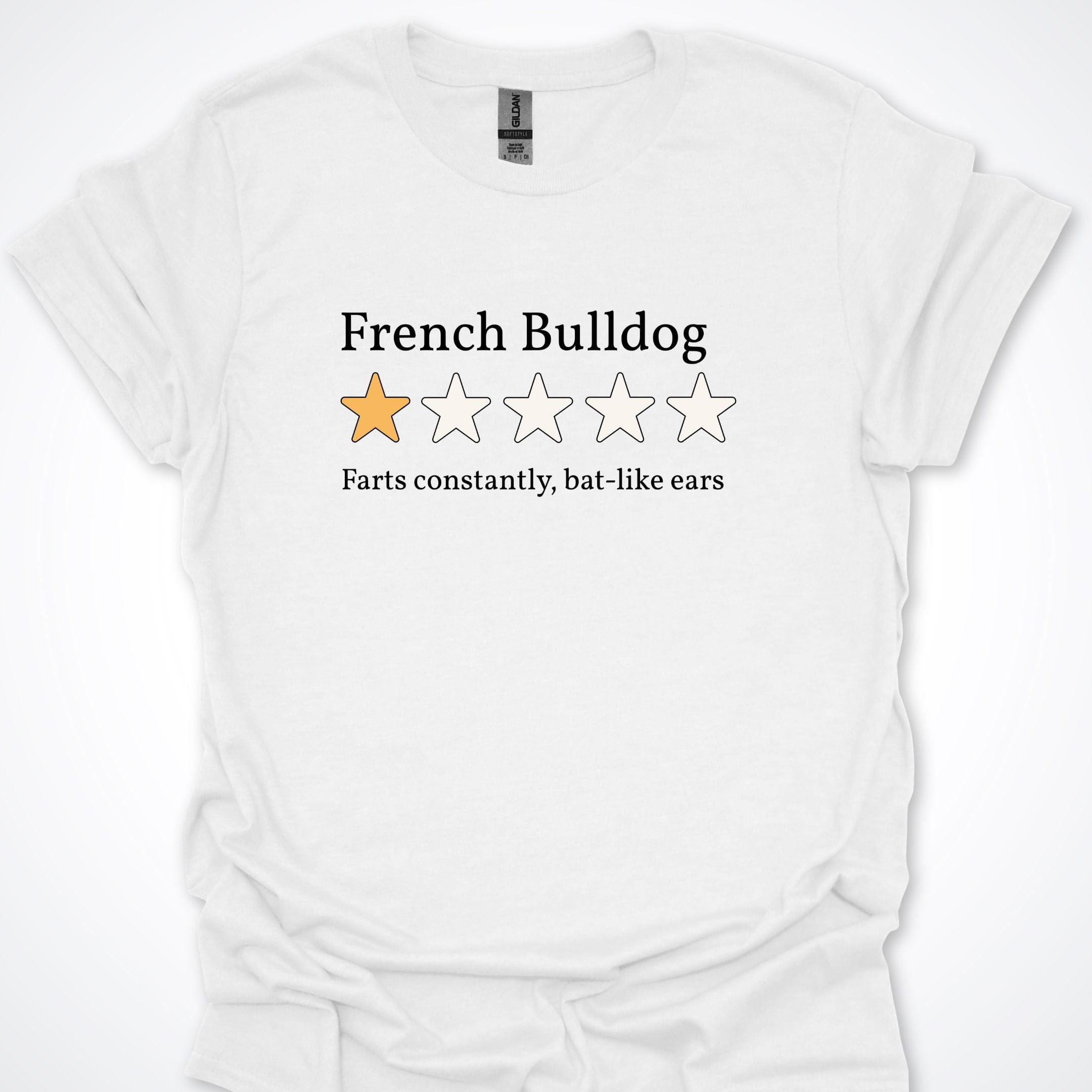 T-Shirt White / S French Bulldog One Star Review Premium Unisex T-Shirt ReallyintoDogs