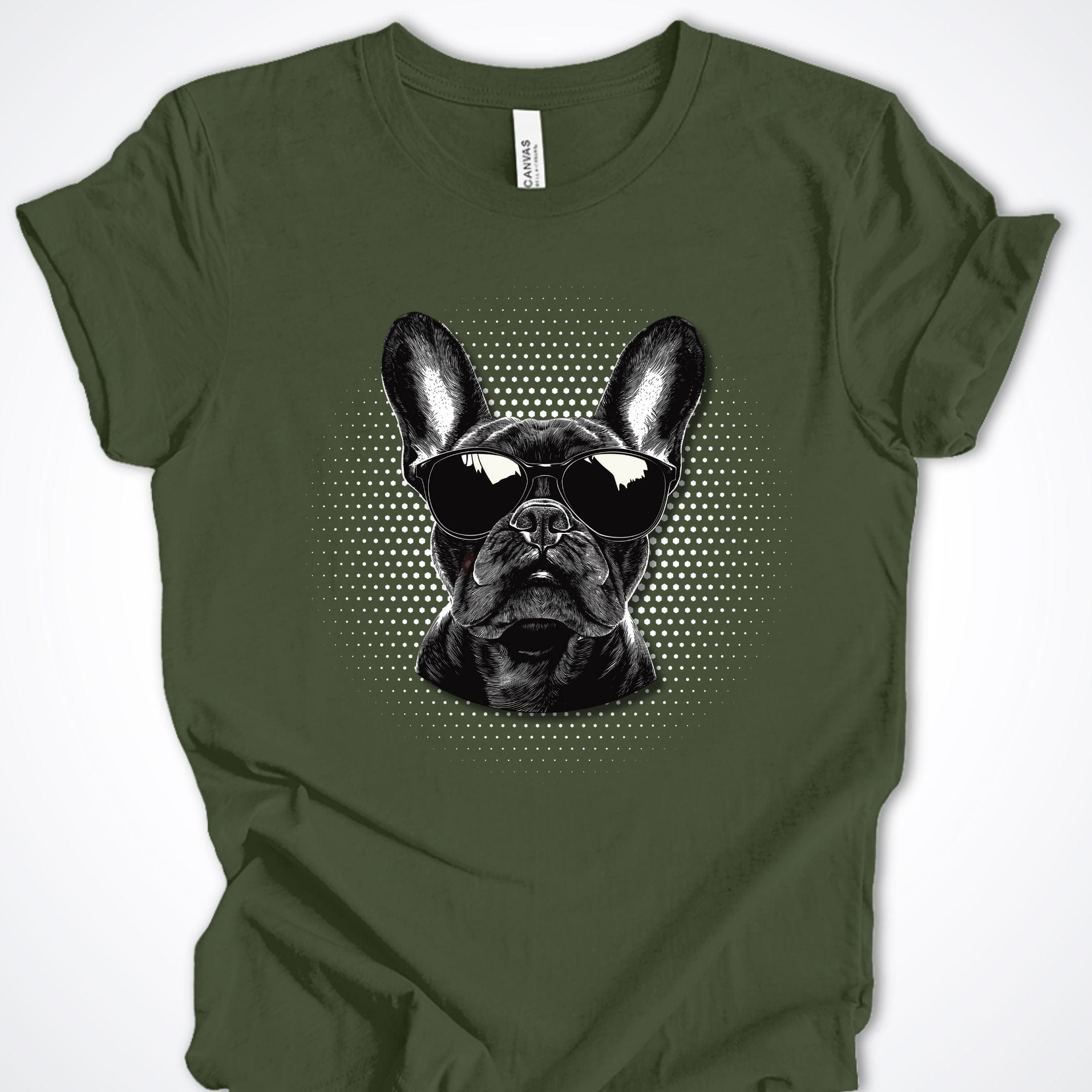 T-Shirt Military Green / S French Bulldog Top Dog Premium Unisex T-Shirt ReallyintoDogs