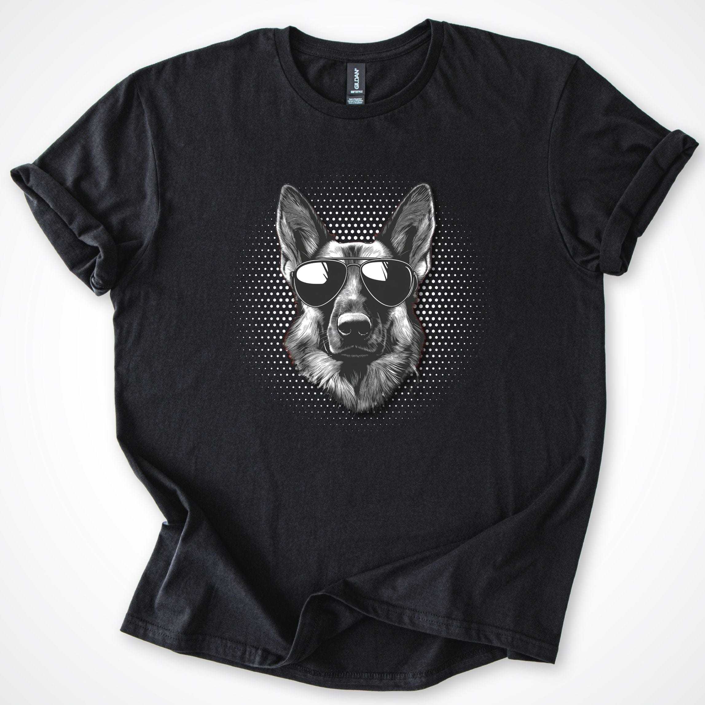 T-Shirt Black / S German Shepherd Cool Dog with Sunglasses T-Shirt ReallyintoDogs