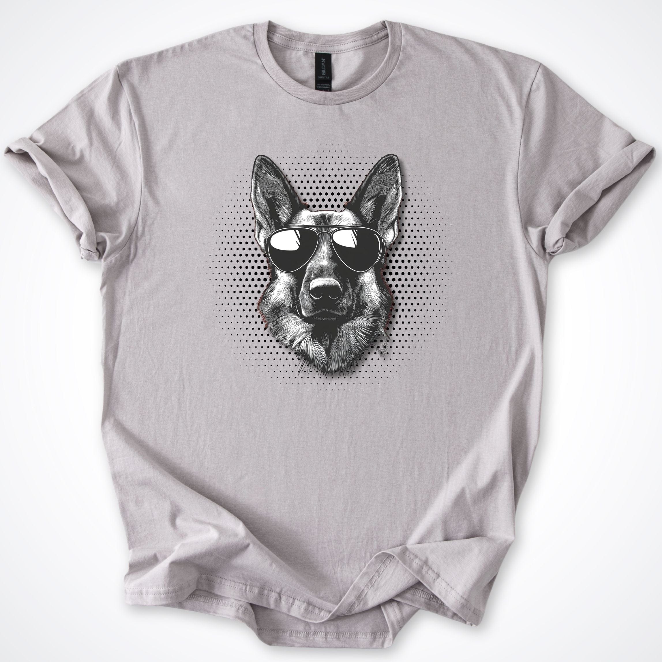 T-Shirt Ice Grey / S German Shepherd Cool Dog with Sunglasses T-Shirt ReallyintoDogs