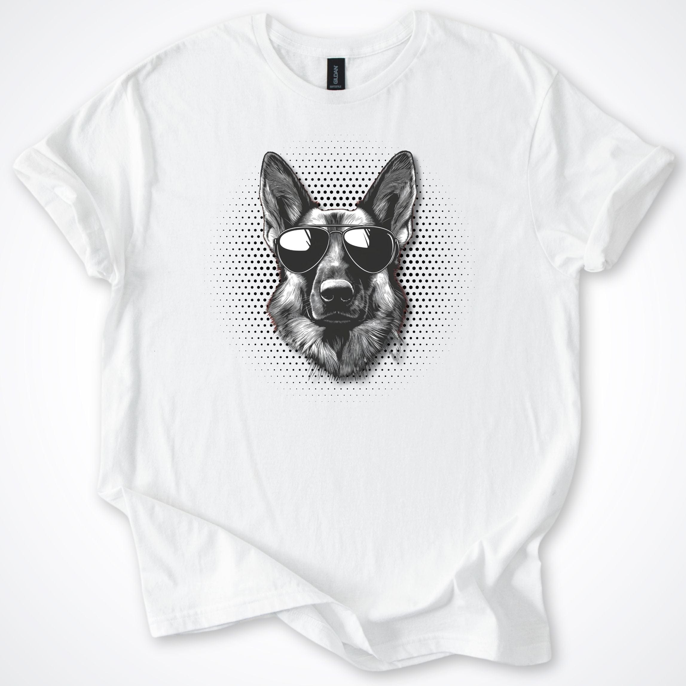 T-Shirt White / S German Shepherd Cool Dog with Sunglasses T-Shirt ReallyintoDogs