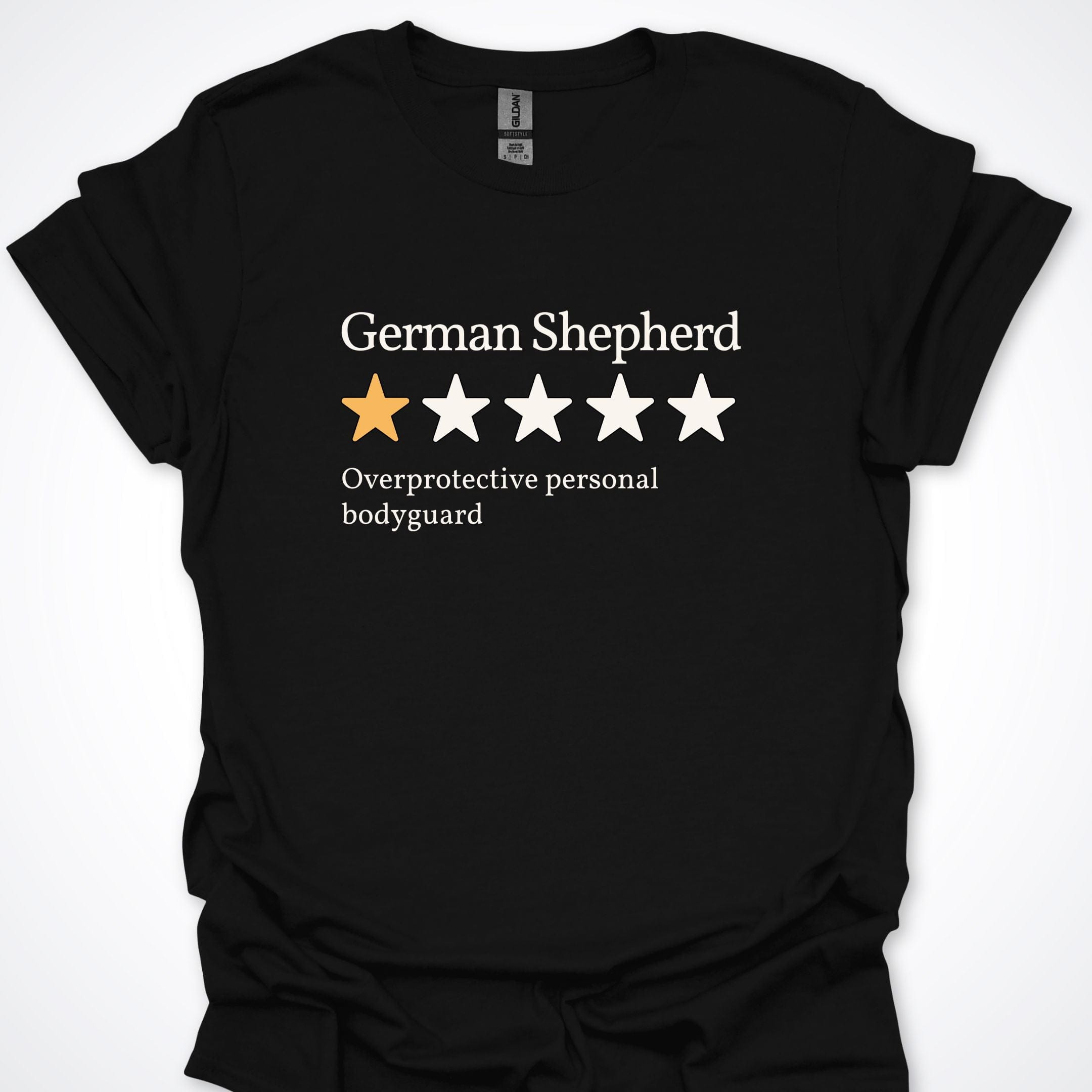 T-Shirt Black / S German Shepherd One Star Review Premium Unisex T-Shirt ReallyintoDogs