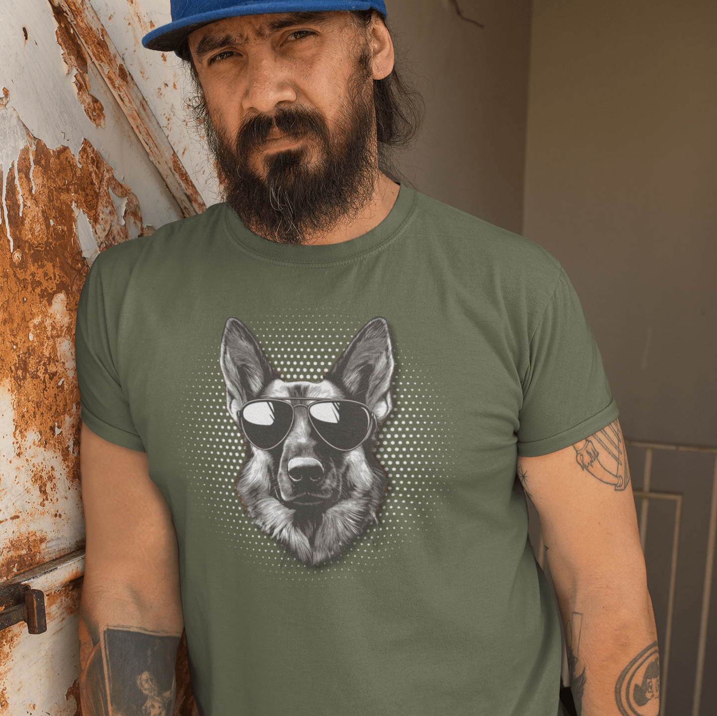 T-Shirt German Shepherd Top Dog Cool Dog with Sunglasses Premium Unisex Tee --reallyintothat