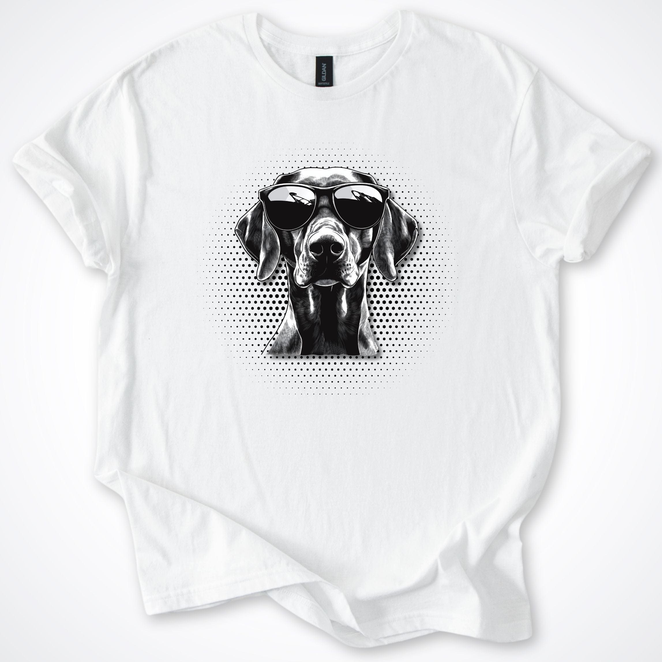 T-Shirt White / S German Shorthair Pointer Cool Dog with Sunglasses T-Shirt ReallyintoDogs