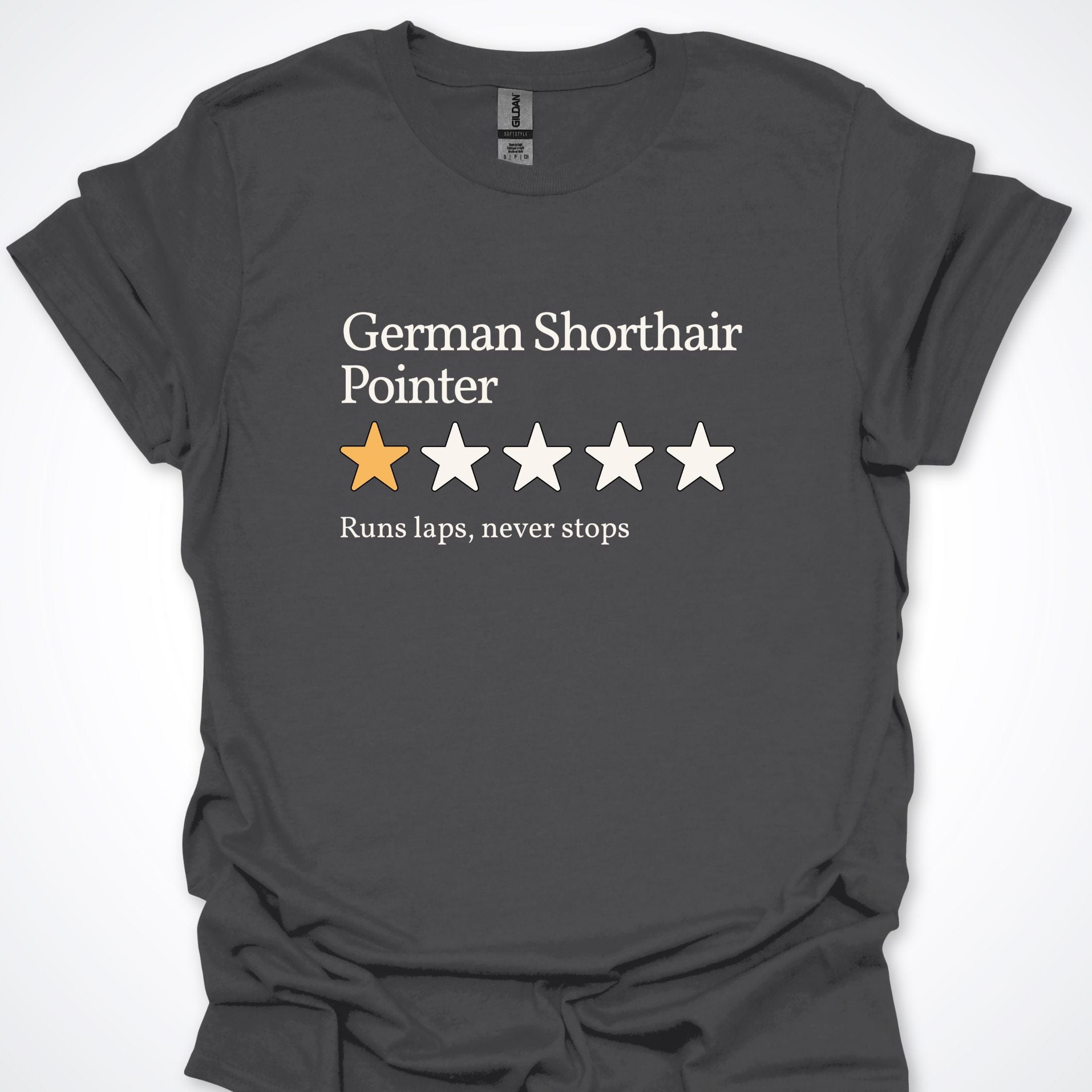 T-Shirt Charcoal / S German Shorthair Pointer One Star Review Premium Unisex T-Shirt ReallyintoDogs