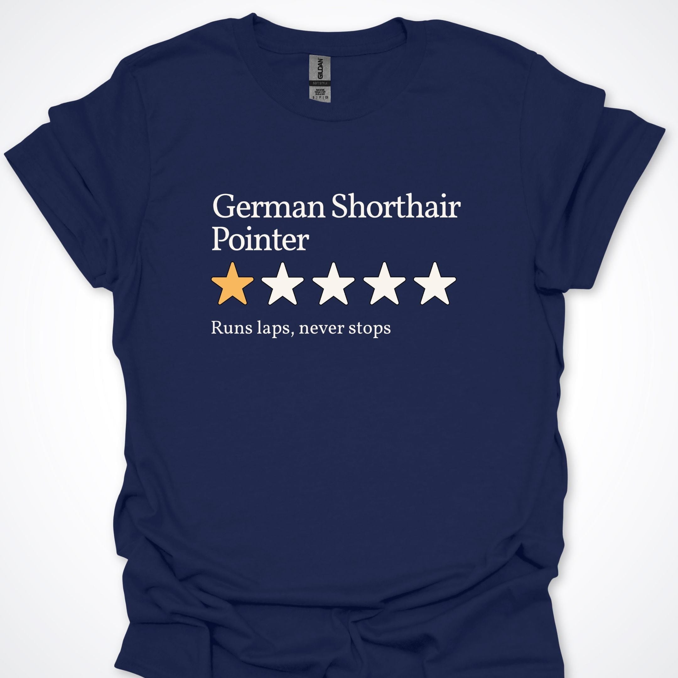 T-Shirt Navy / S German Shorthair Pointer One Star Review Premium Unisex T-Shirt ReallyintoDogs